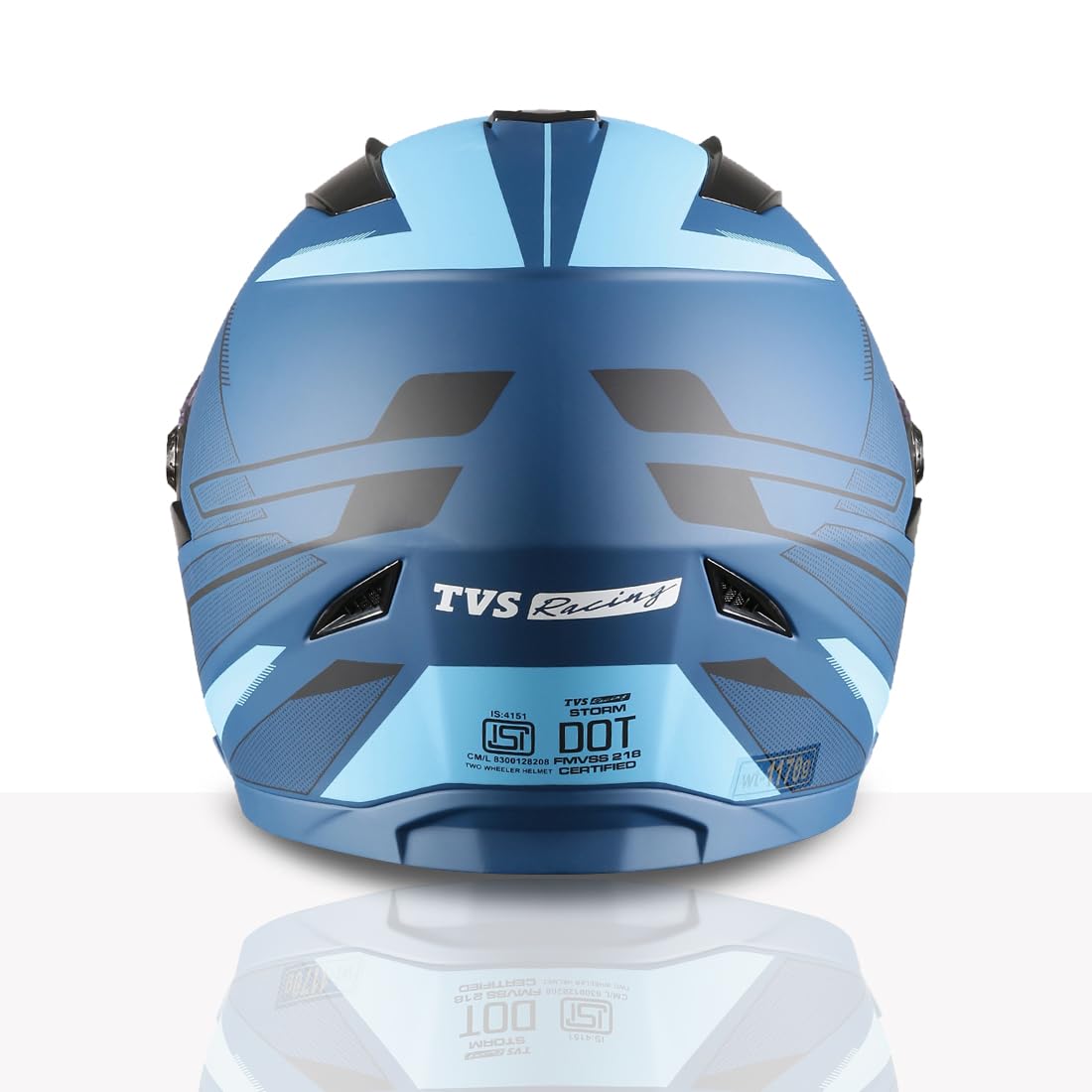 TVS Racing Anti Matter Full Face Helmet for Bike & Motorcycle Riders-DOT & ISI Certified-Lightweight ABS Shell, UV Resistant-Ventilated Comfort Liner, Quick-Release Visor & Chin Strap