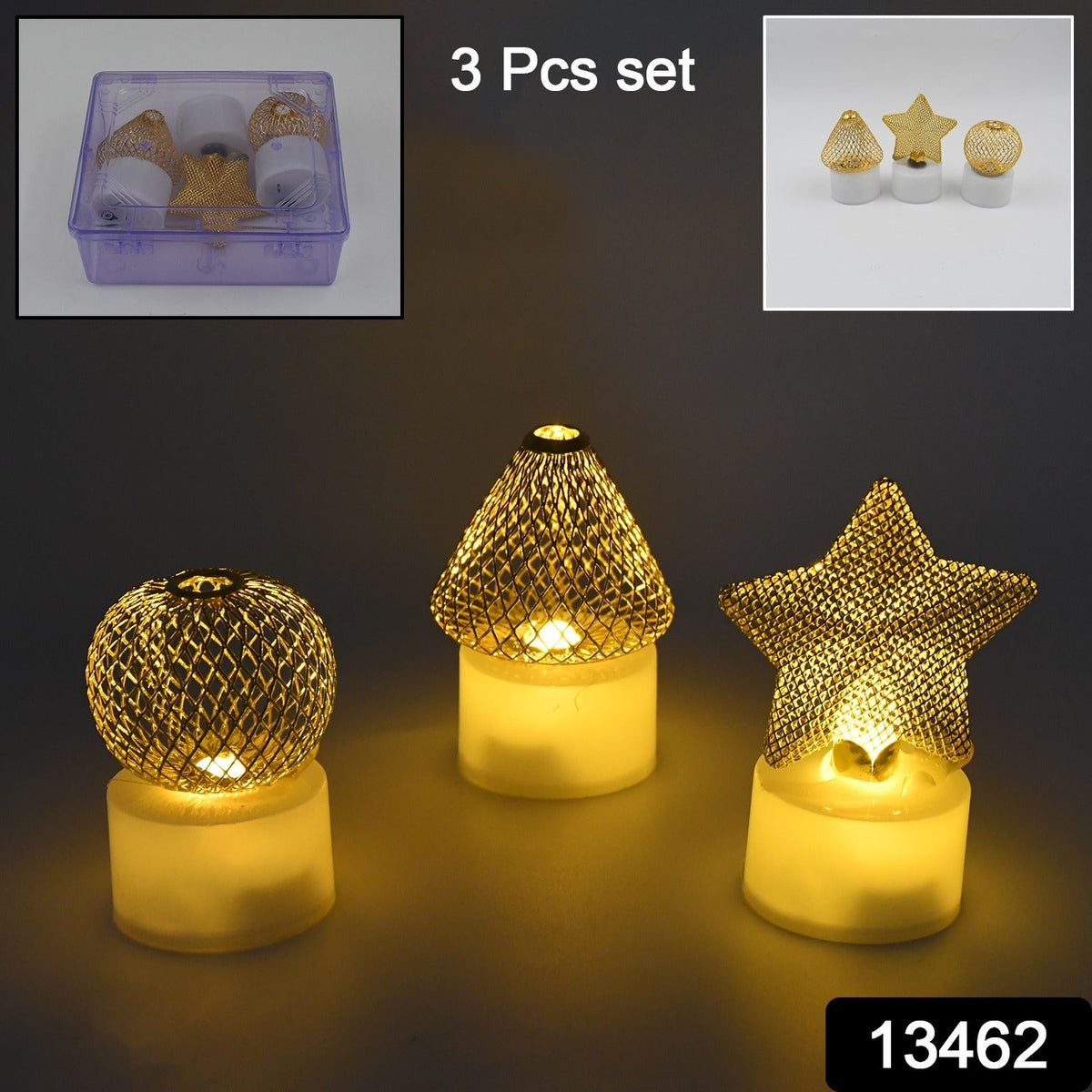 Flameless and Smokeless Decorative Candles Acrylic Led Tea Light Candle for Gifting, House, Light (3 Pc Set) - Springkart 