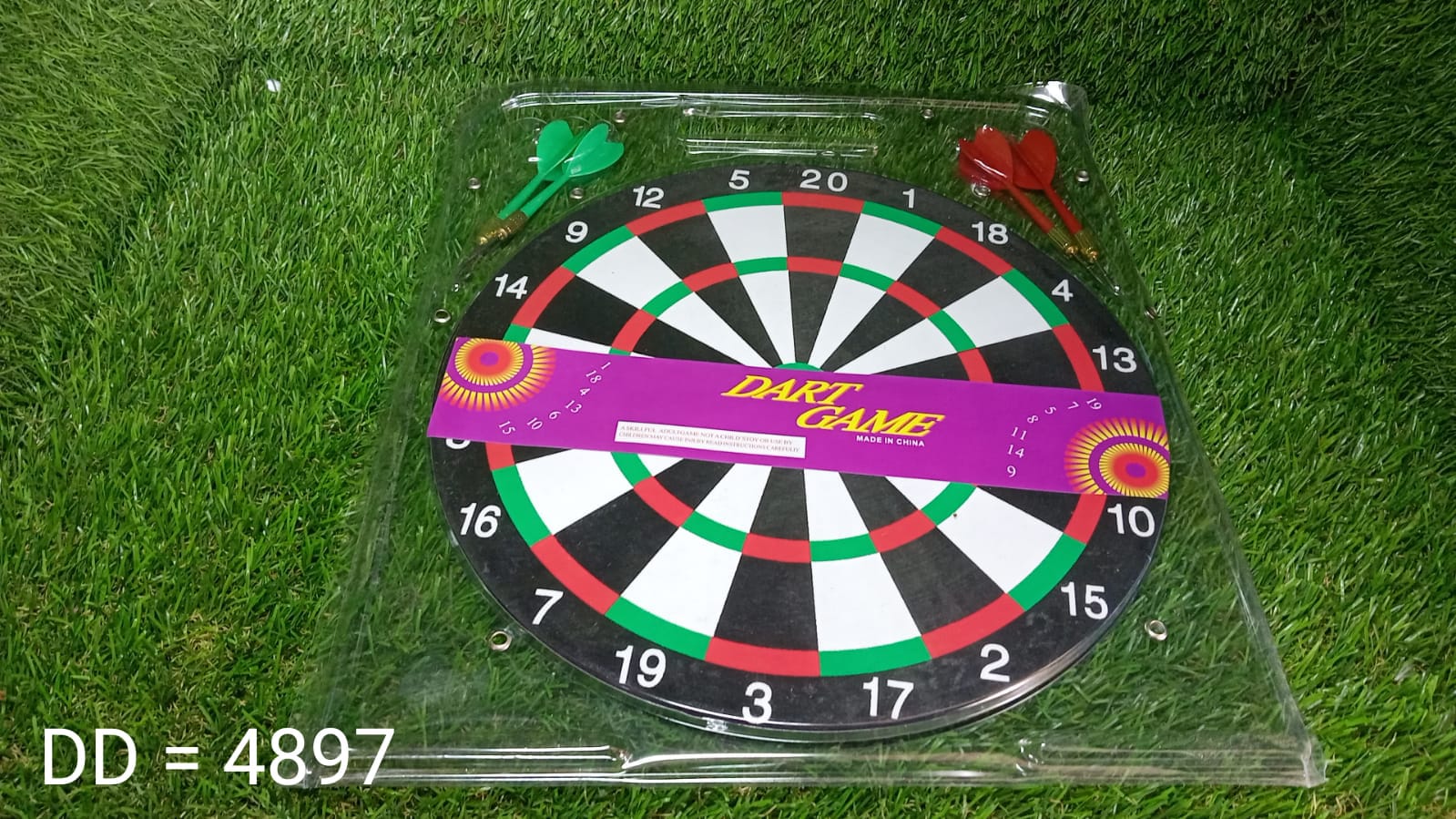 Big size double faced portable dart board with 4 darts set for kids children. indoor sports games board game dart board game. - Springkart 