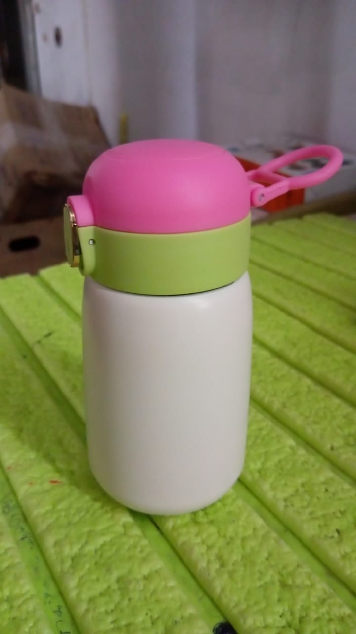 Double walled Stainless Steel Water Bottle & push button Open (350 ML Approx) - Springkart 