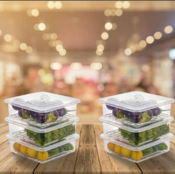 Fridge Storage Containers Box 28*20.5*5.5cm 6pc - Springkart 