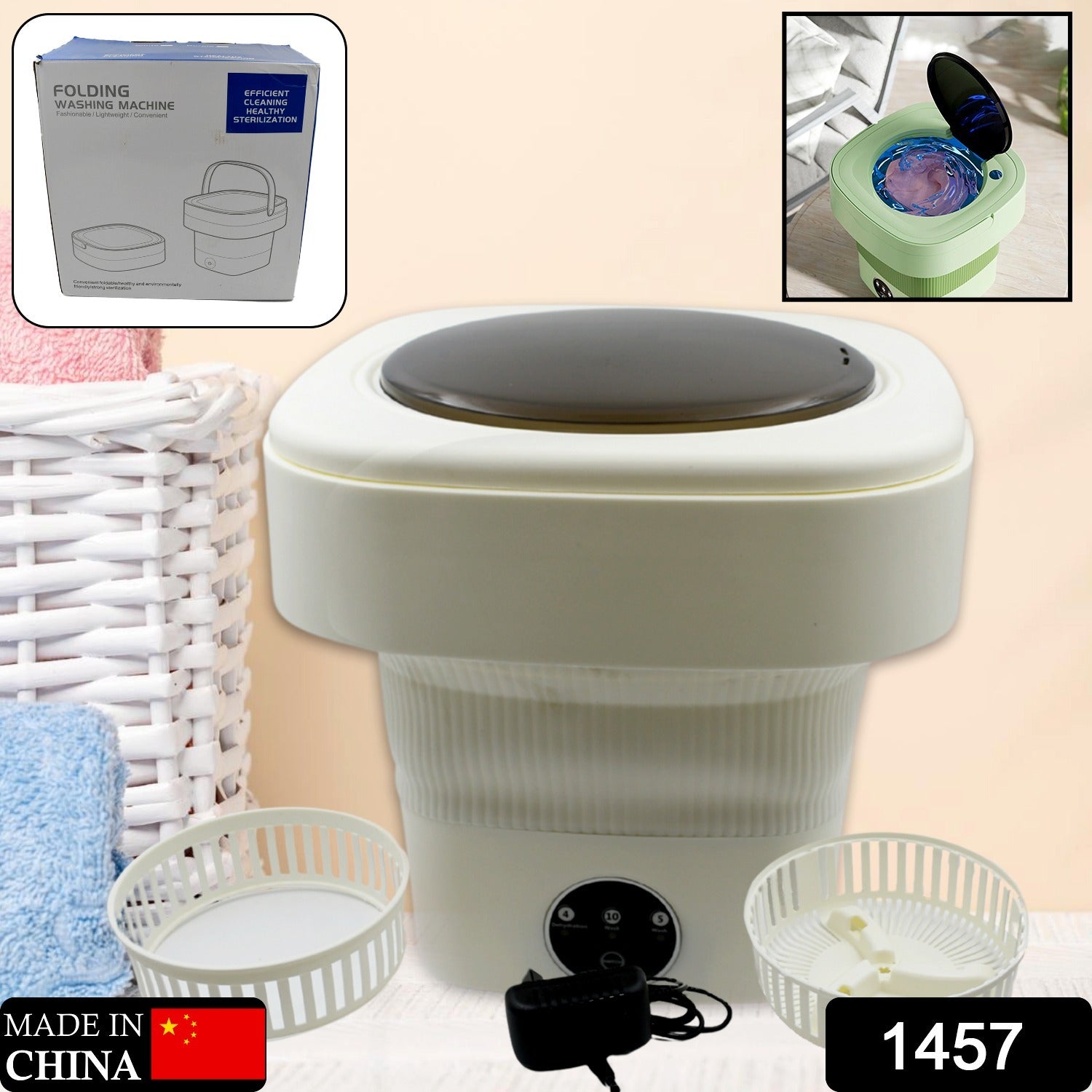 Folding Washing Machine, Mini Portable Washing Machine, Deep Cleaning Half Automatic Washt, Mini Foldable Washing Machine, Suitable For Socks, Underwear, Baby Clothes - Springkart 