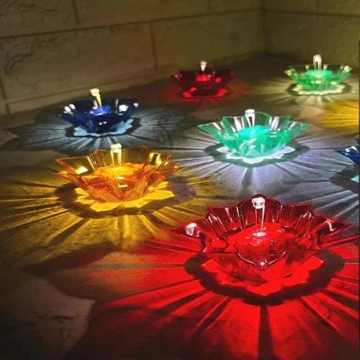 3D Reflection Water Sensor Diyas Gift Items for Diwali, Decorative Lights for Festival Home LED Water Sensor Diya Set of 6 - Springkart 