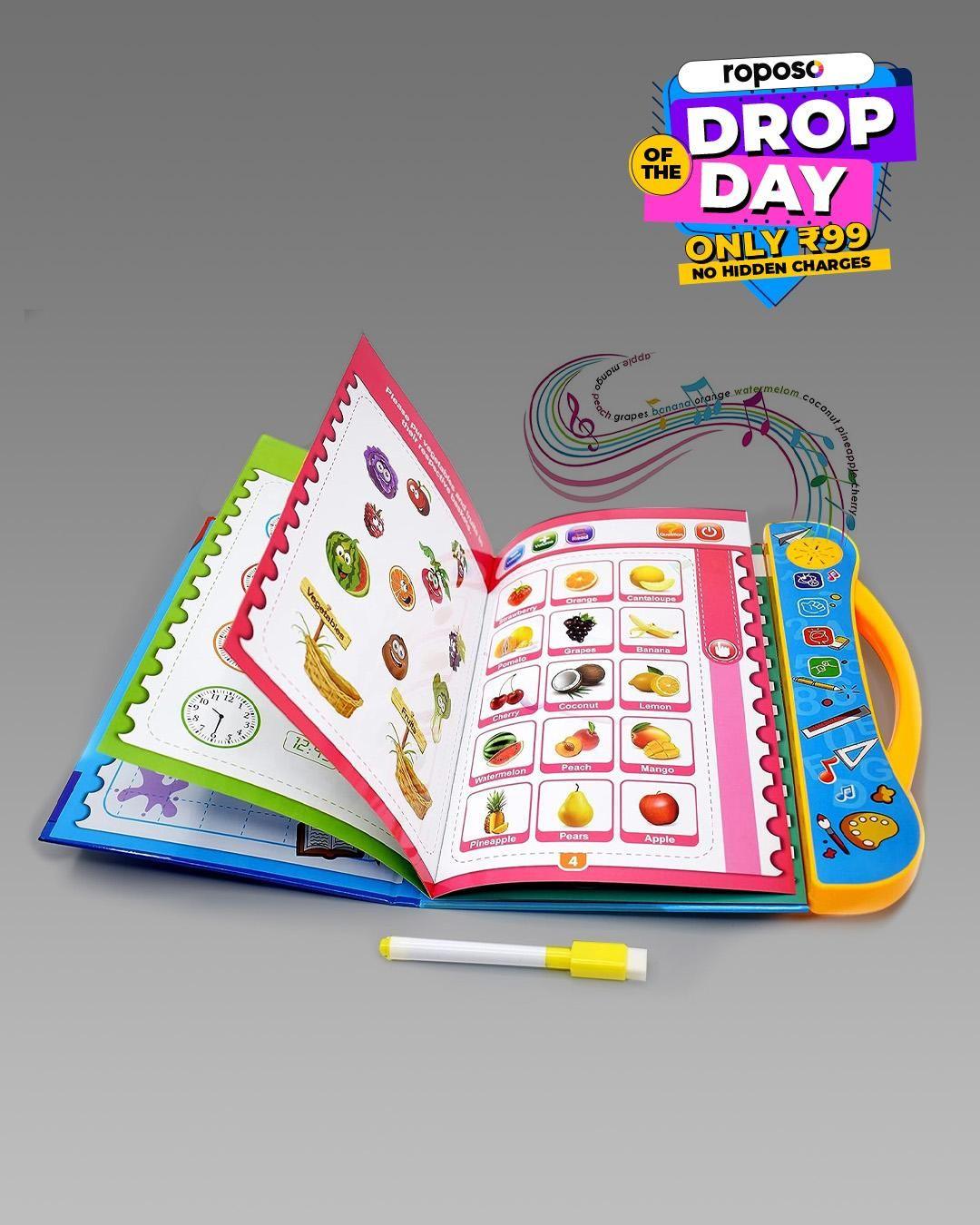 Phonetic Educational ABC 123 Learning Book with Sound - Multicolor