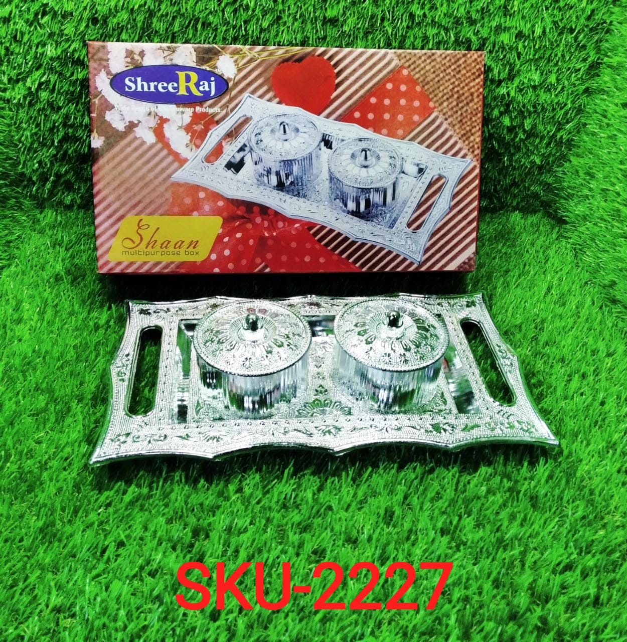 Multipurpose Decorative Multi Storage Mukhwas Dani / Serving Tray - Springkart 