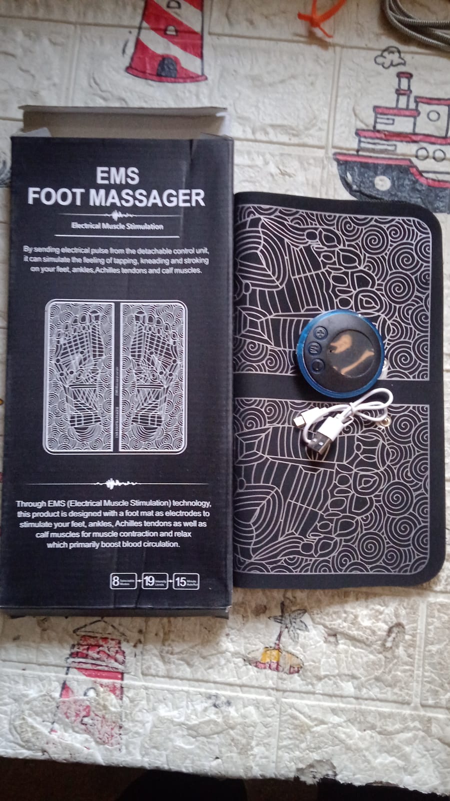 EMS Foot Massager, Electric Feet Massager, Deep Kneading Circulation Foot Booster for Feet and Legs Muscle Stimulator, Folding Portable Electric Massage Machine (Mix Design) - Springkart 