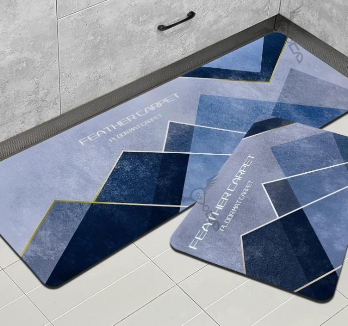 Rubber Floor Mat with Runner Geometric Pattern - Springkart 