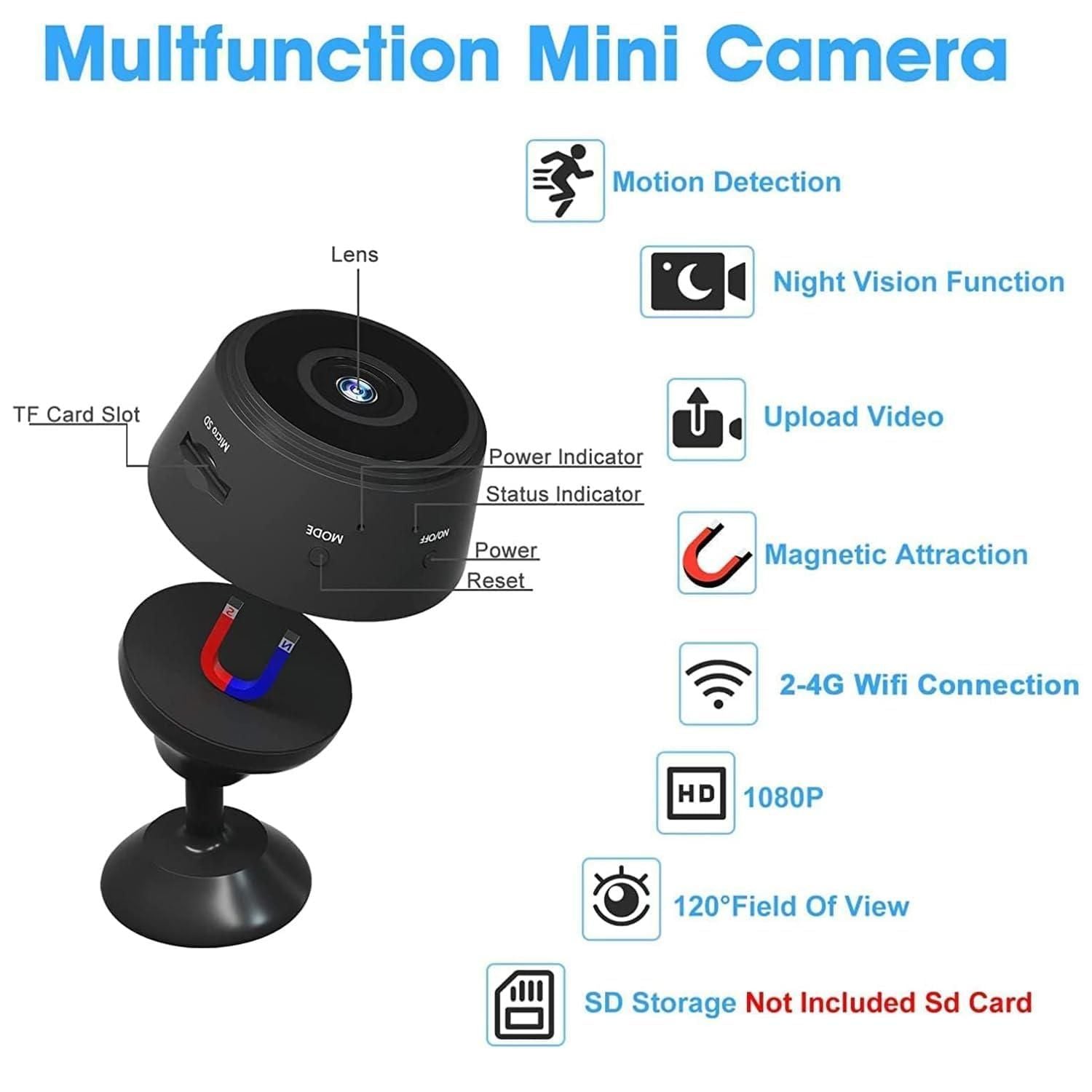 Mini Wireless WiFi ,Cameras with Indoor Video Recorder - Springkart 