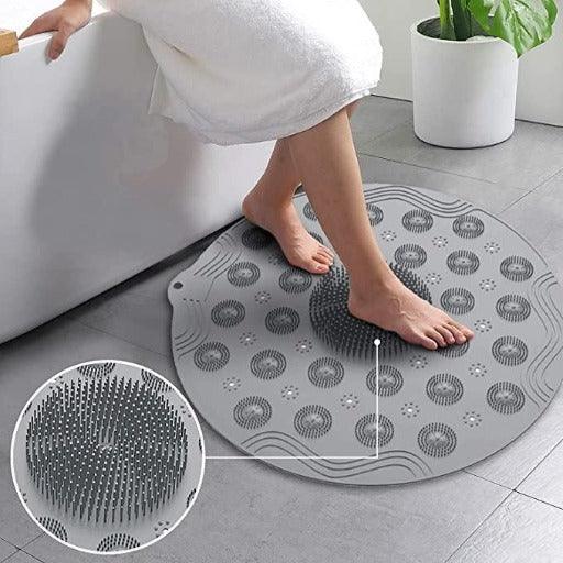 Shower Mat, Round Shape Shower Stall Mats Non-Slip Bath Mat, Massage Silicone Mats with Suction Cups & Drainage Hole - Springkart 