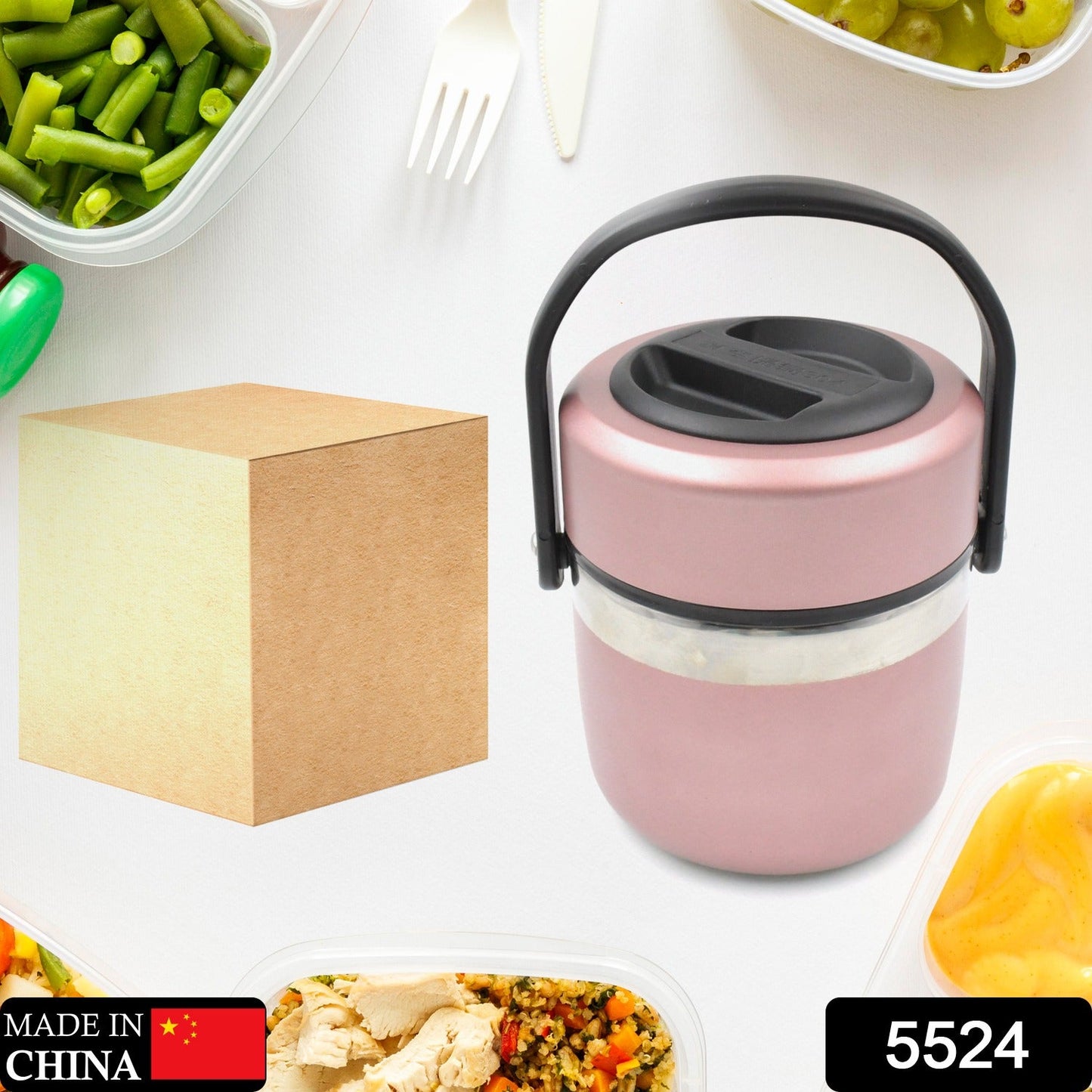 Leak-Proof Thermos Flask: Keeps Food Hot & Fresh (Stainless Steel, Multi-Color) - Springkart 