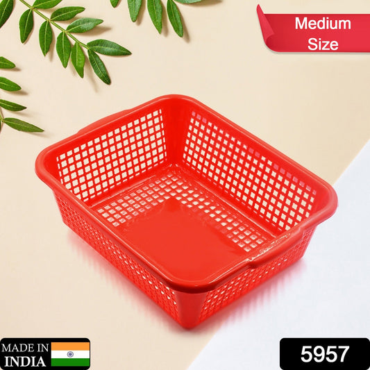 Plastic Kitchen Medium Size Vegetables and Fruits Washing Basket Dish Rack Multipurpose Organizers - Springkart