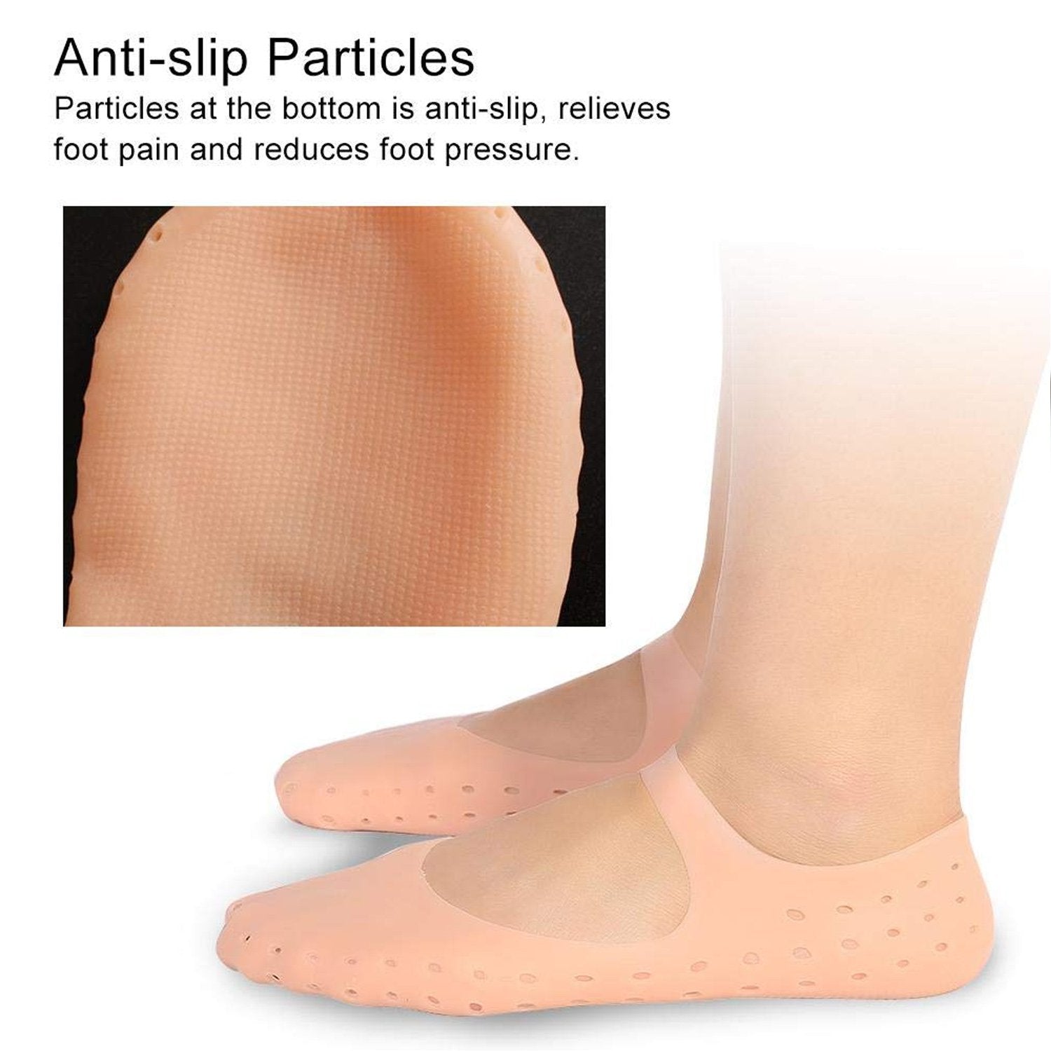 Anti Crack Silicone Gel Foot Protector Moisturising Socks - Springkart 