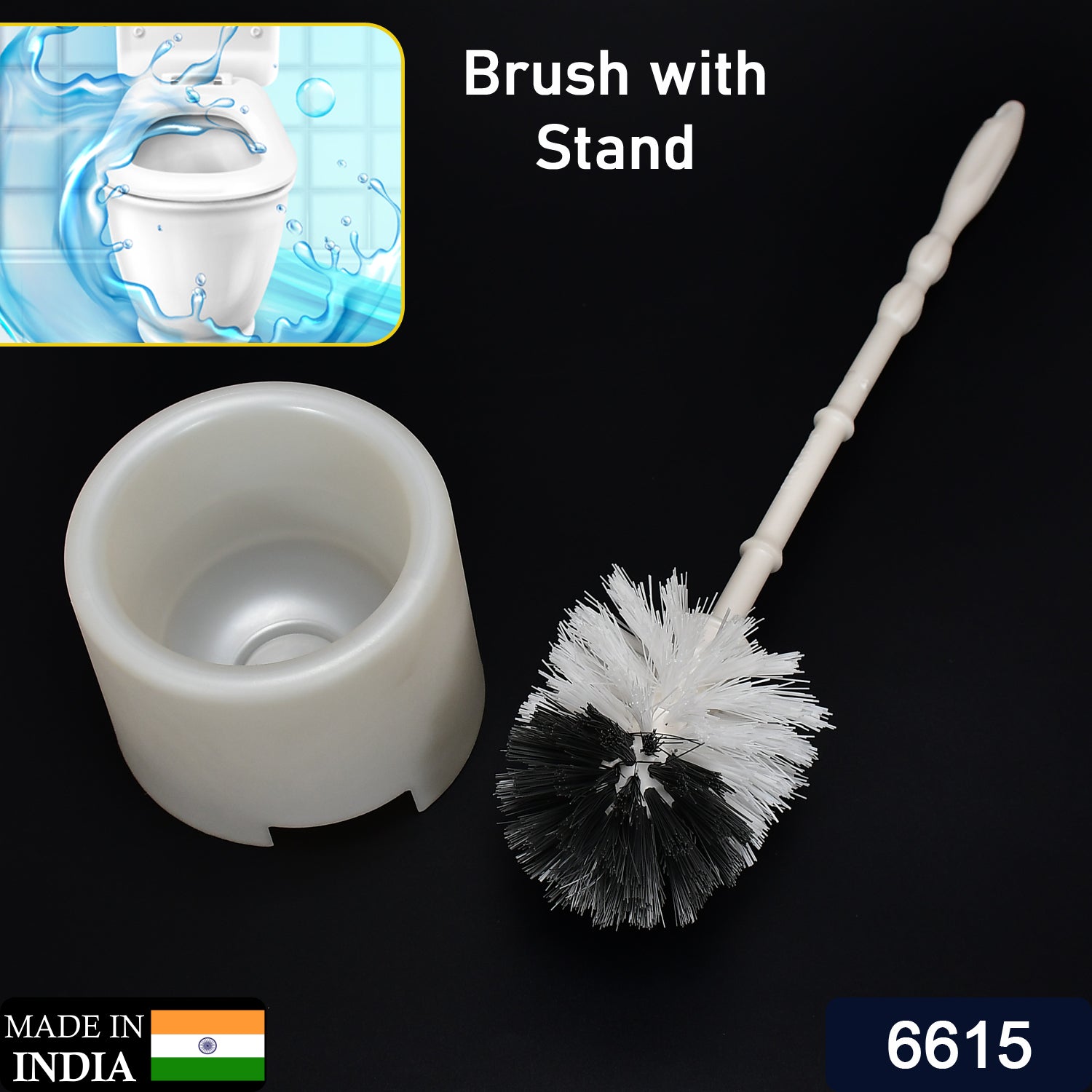 6615 Toilet Cleaning Brush With Potted Holder - Springkart 