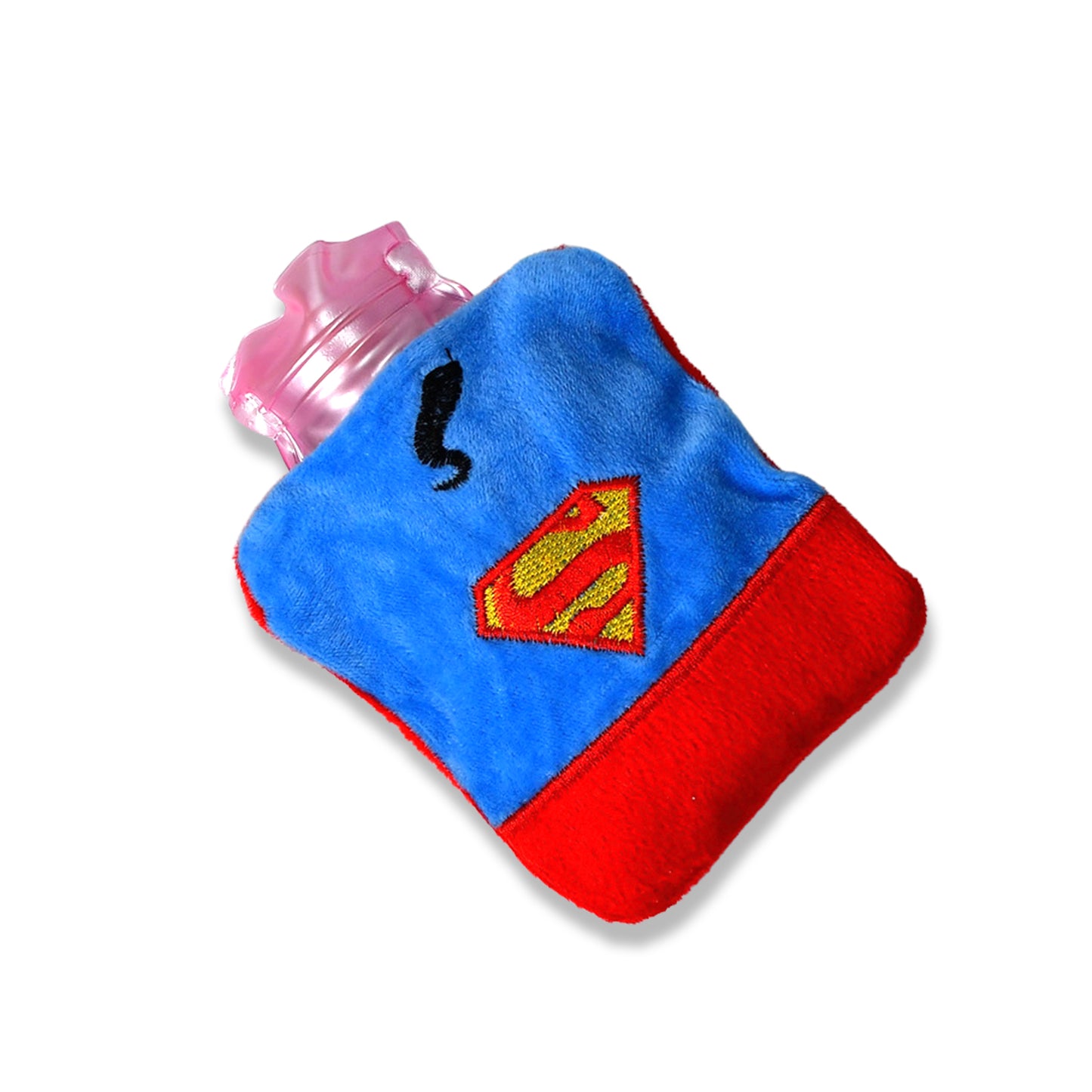 6530 Superman Print Small Hot Water Bag With Cover For Pain Relief Neck Shoulder Pain And Hand Feet Warmer Menstrual Cramps. - Springkart 