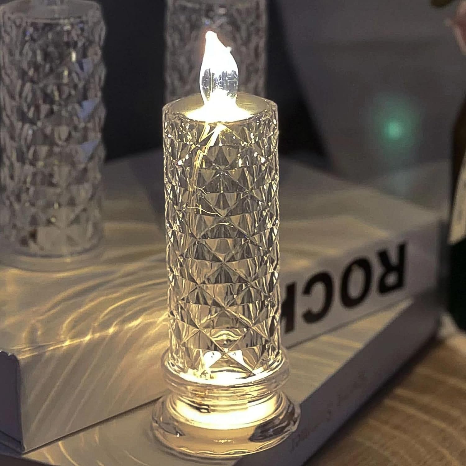 6241 Rose Candles For Home Decoration Crystal Candle Lights - Springkart 