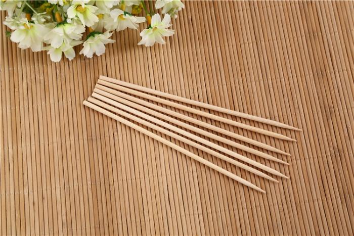 Camping Wooden Color Bamboo BBQ Skewers Barbecue Shish Kabob Sticks Fruit Kebab Meat Party Fountain Bamboo BBQ Sticks Skewers Wooden (20cm) - Springkart 