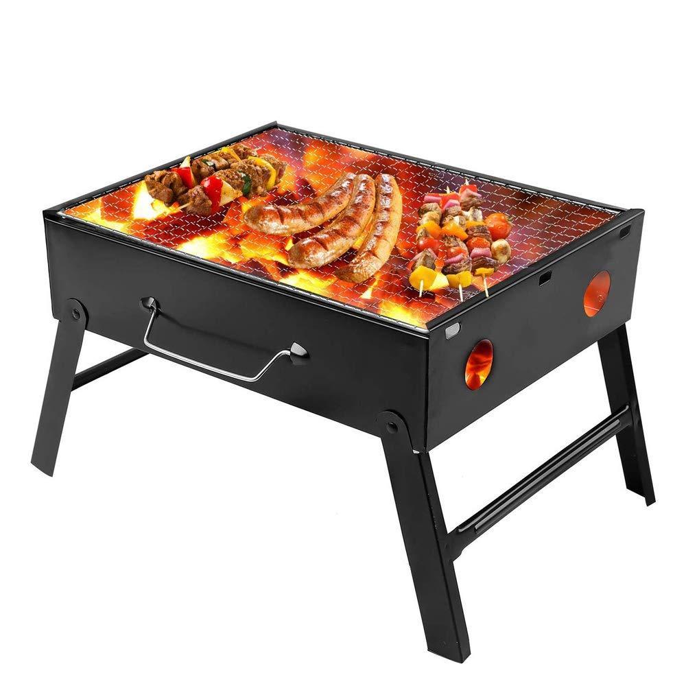 Folding Barbeque Charcoal Grill Oven (Black, Carbon Steel) - Springkart 
