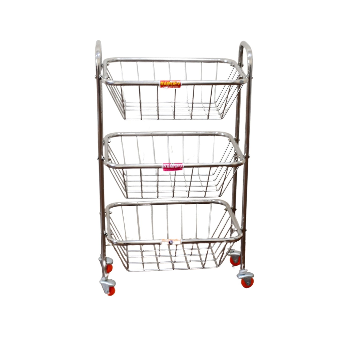 Multipurpose 3 Layer Stainless Steel Fruit & Vegetable 4 Stand Kitchen Trolley | Fruit Basket | Vegetable Basket | Onion Potato Rack For Kitchen | Vegetable Stand For Kitchen - Springkart 