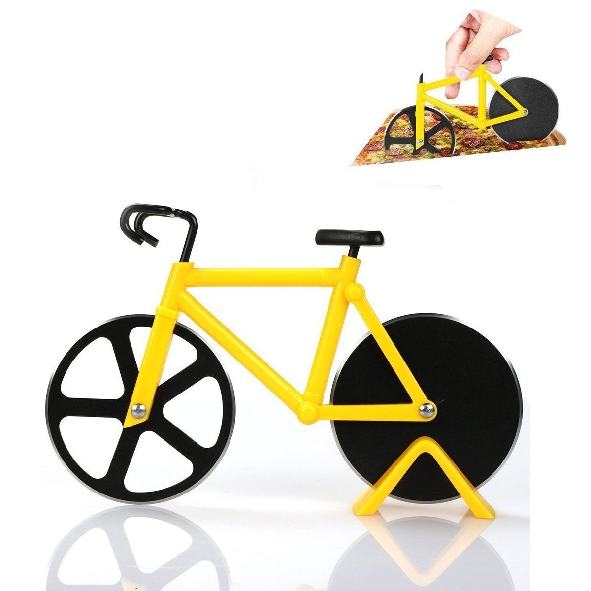 Bicycle Pizza Cutter (1 Pc): Stainless Steel, Unbreakable Handle - Springkart 