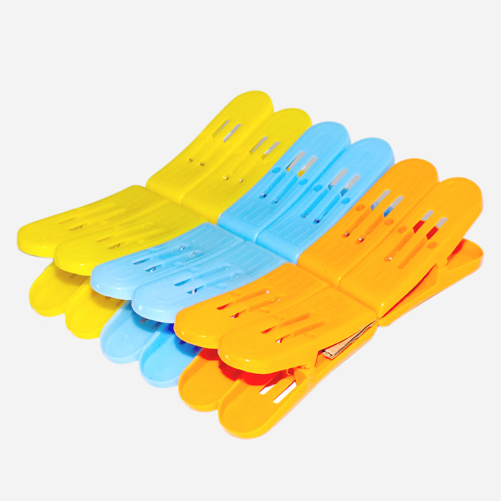 Plastic Cloth Double Pin Clips for cloth Dying cloth (multicolour) (Pack of 12) - Springkart 
