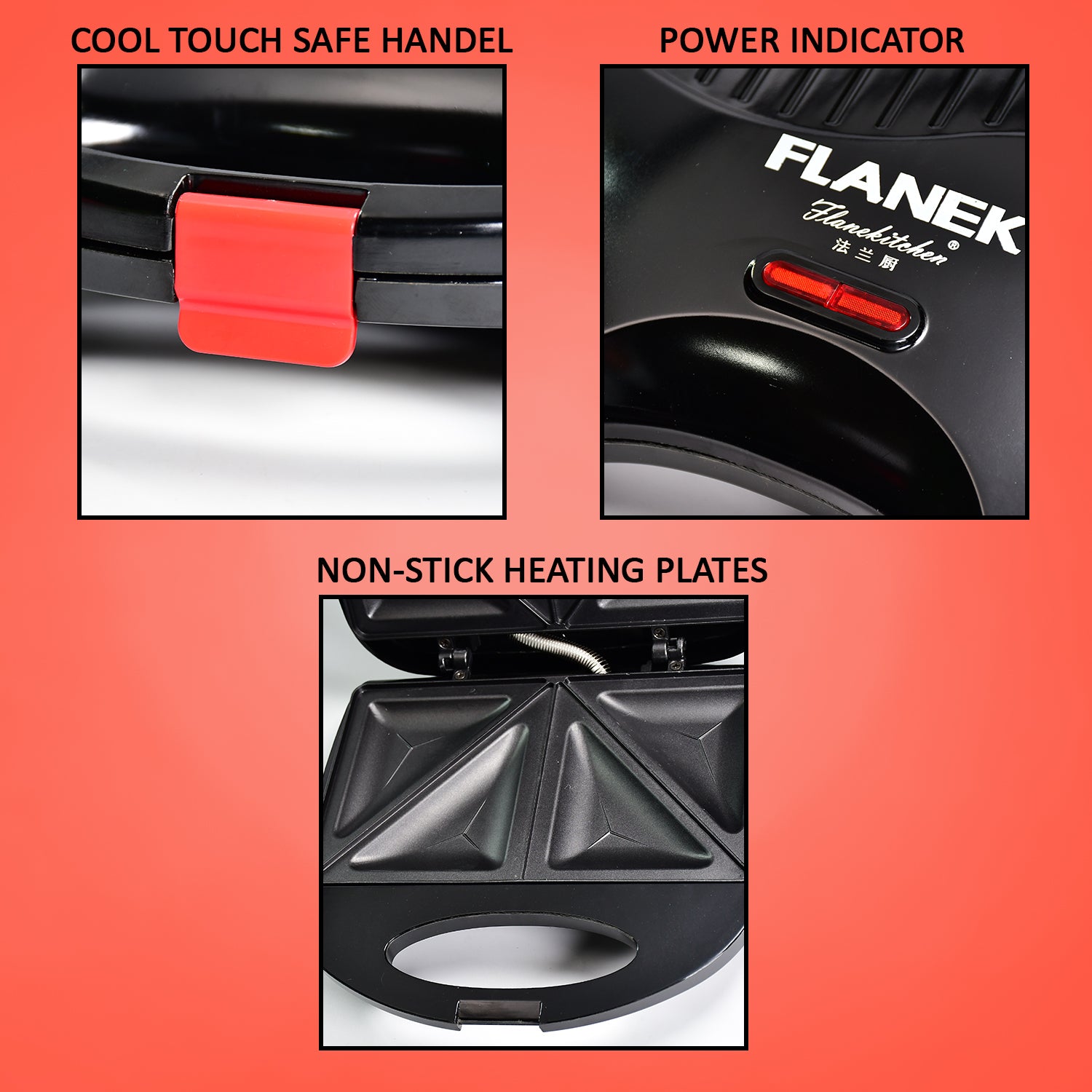 Sandwich Maker Makes Sandwich Non-Stick Plates| Easy to Use with Indicator Lights Sandwich toaster - Springkart 