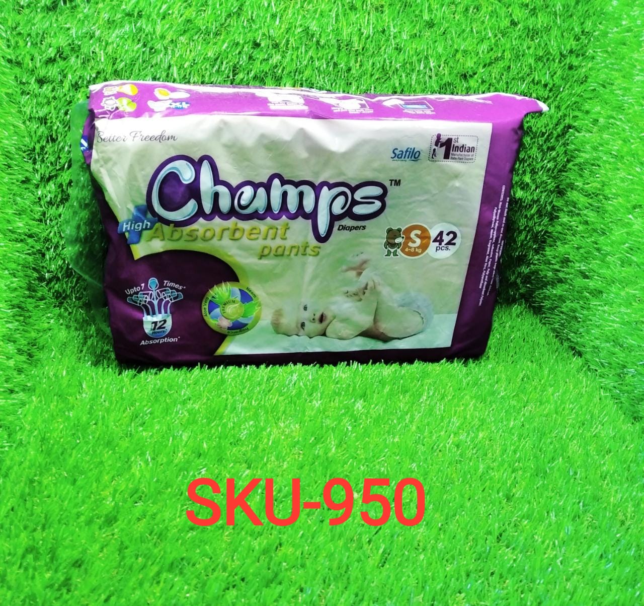 Premium Champs High Absorbent Pant Style Diaper (Small Size / 42 Pcs) - Springkart 