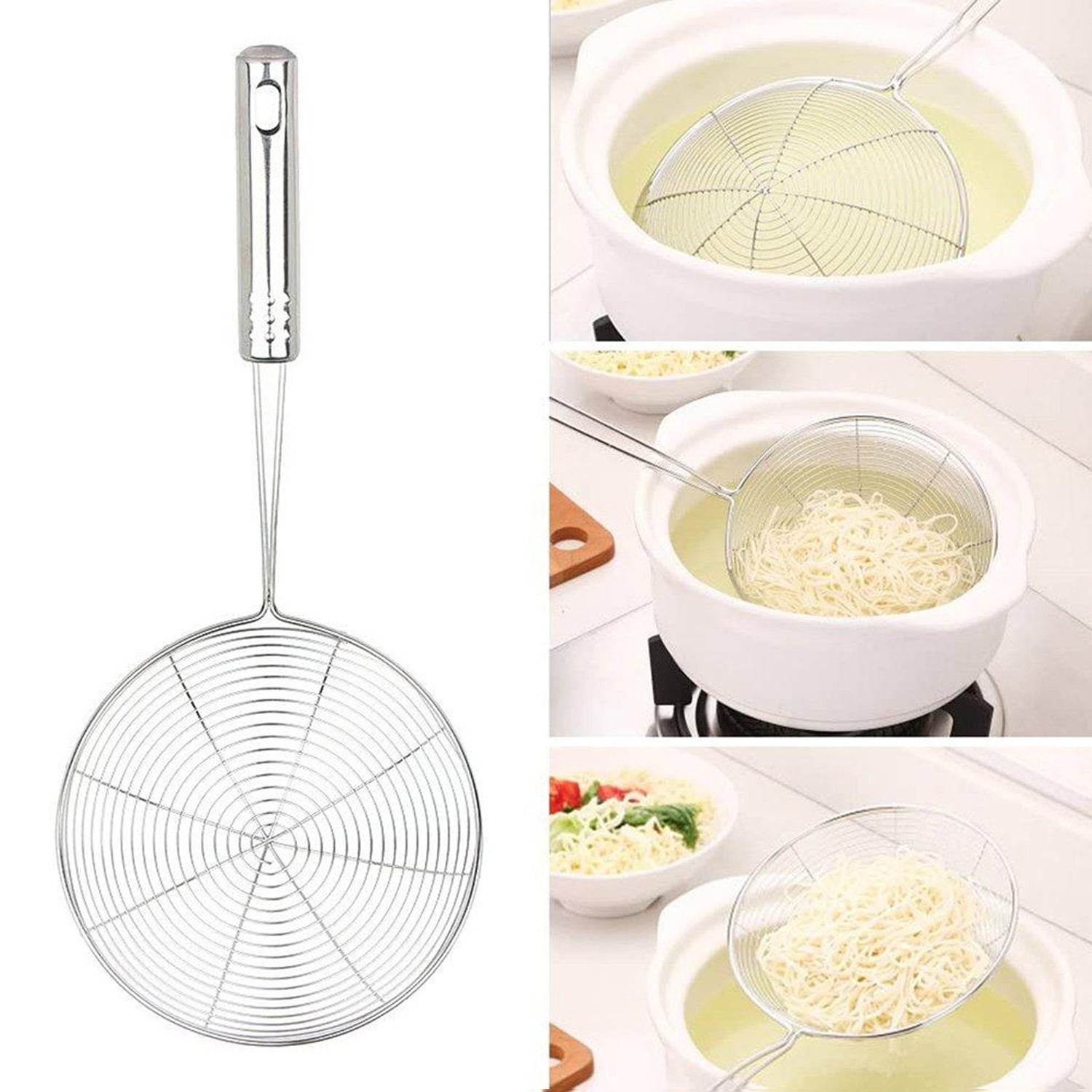 Mini Oil Strainer To Get Perfect Fried Food Stuffs Easily Without Any Problem And Damage. - Springkart 