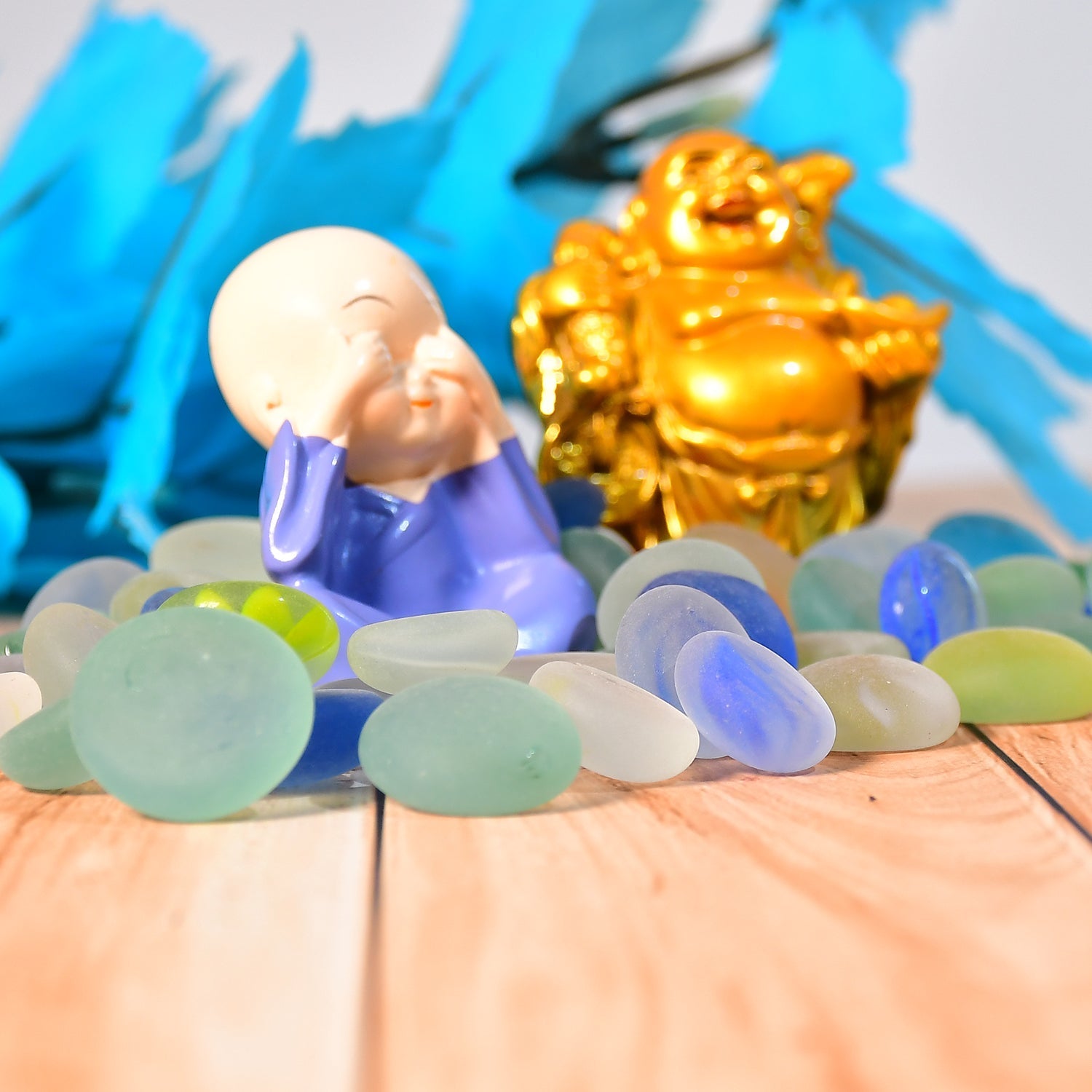 Glass Gem Stone, Flat Round Marbles Pebbles for Vase Fillers, Attractive pebbles for Aquarium Fish Tank. - Springkart 