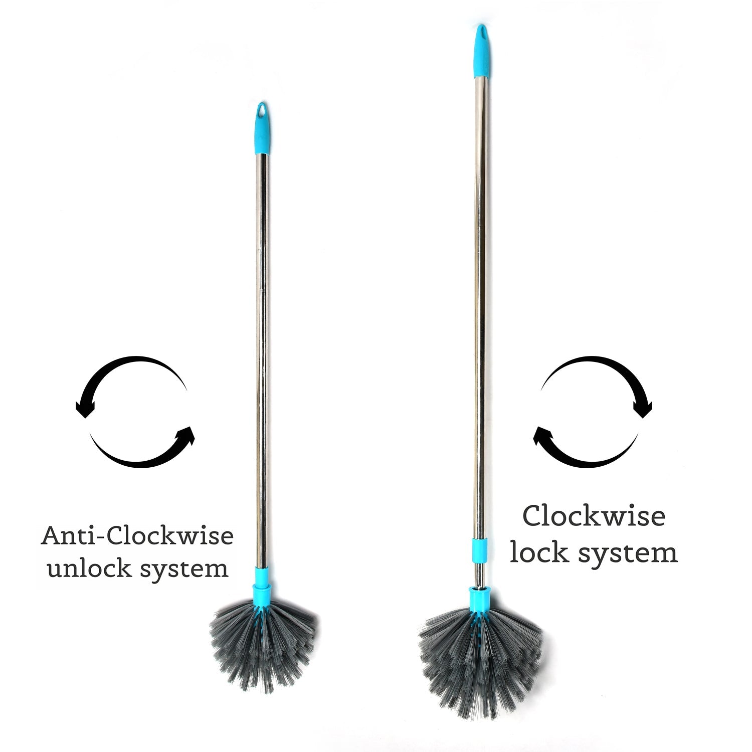Cobweb Brush With Stainless Steel Strong Long Extendable Handle for Dusting, Ceiling Cobweb Cleaning, Brush for Lights, Fans & Webs Cleaning for Home / Kitchen - Springkart 