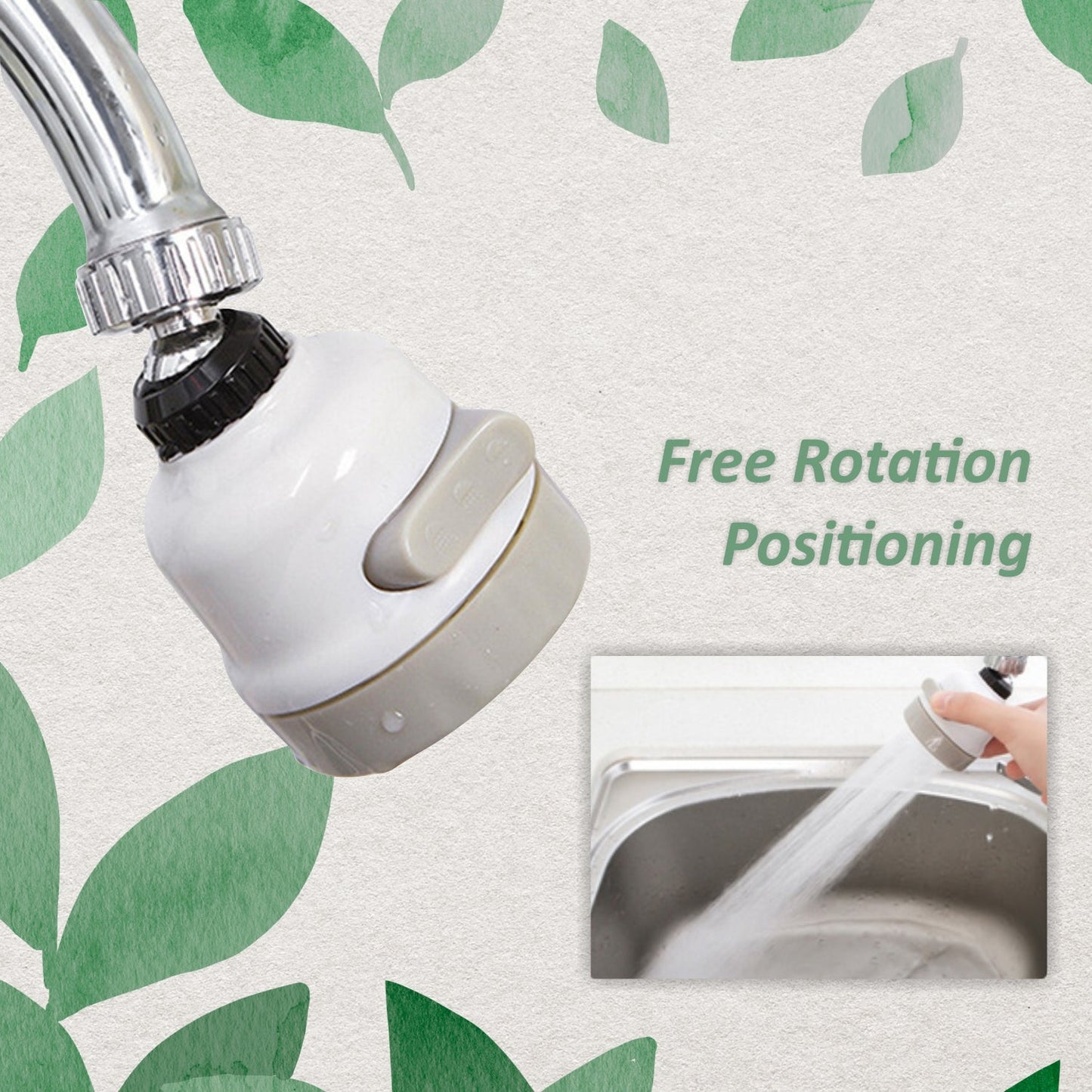 Rotatable Splash Proof 3 Modes Water Saving Nozzle Filter Faucet Sprayer - Springkart 