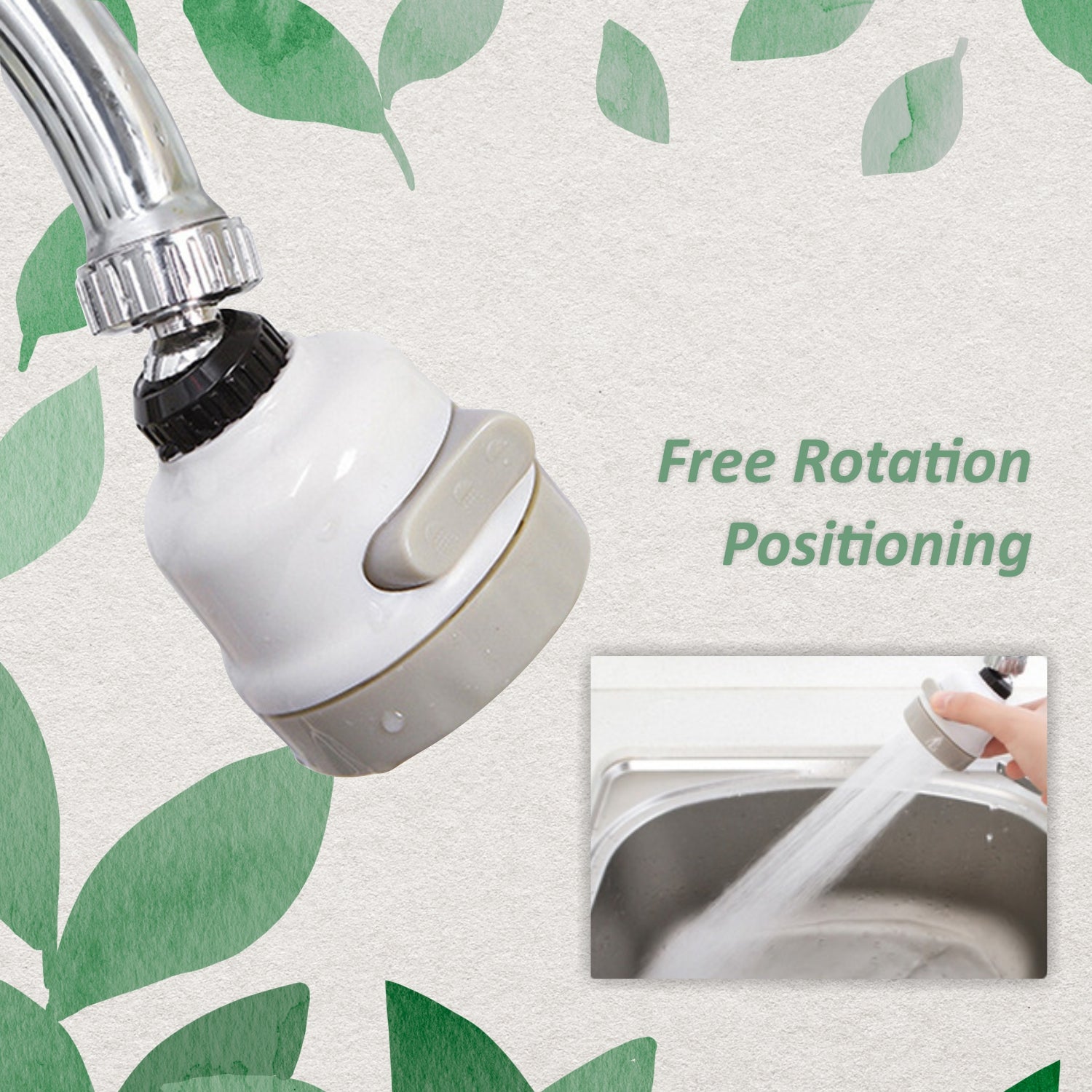 Rotatable Splash Proof 3 Modes Water Saving Nozzle Filter Faucet Sprayer - Springkart 