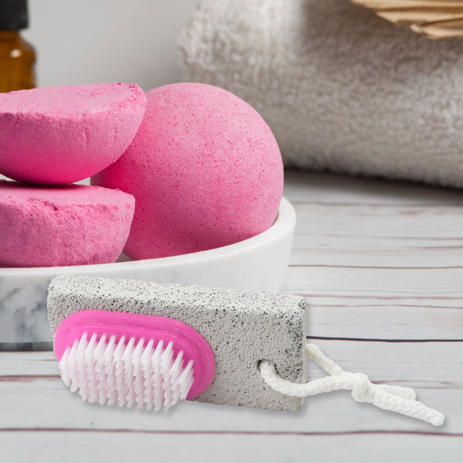 Hand and Foot Brush with pumice stone to Remove Dead Skin & Callus Stone Foot Scrubber Pedicure Brush For Dead Skin - Springkart 