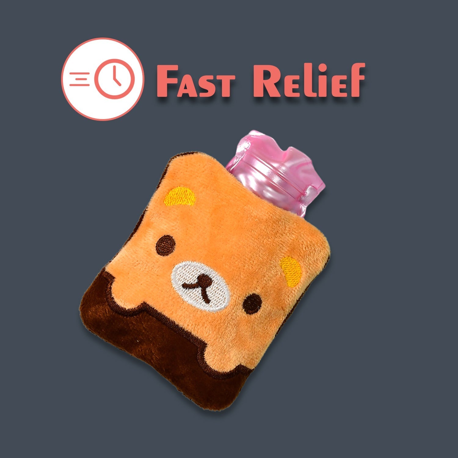 Brown Panda Print small Hot Water Bag with Cover for Pain Relief, Neck, Shoulder Pain and Hand, Feet Warmer, Menstrual Cramps. - Springkart 