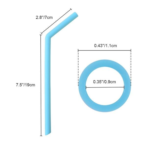 Set of food grade silicone straws