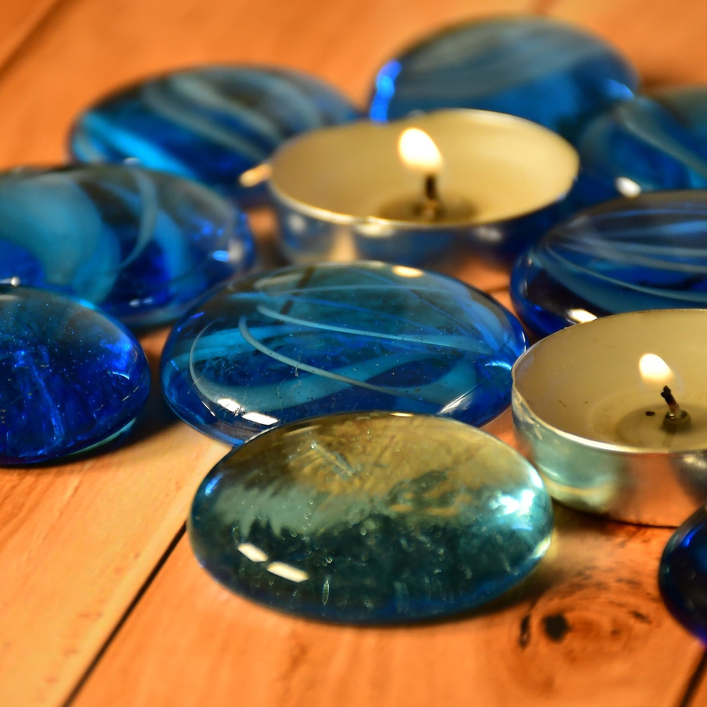 Glass Gem Stone, Flat Round Marbles Pebbles for Vase Fillers, Attractive pebbles for Aquarium Fish Tank. - Springkart 