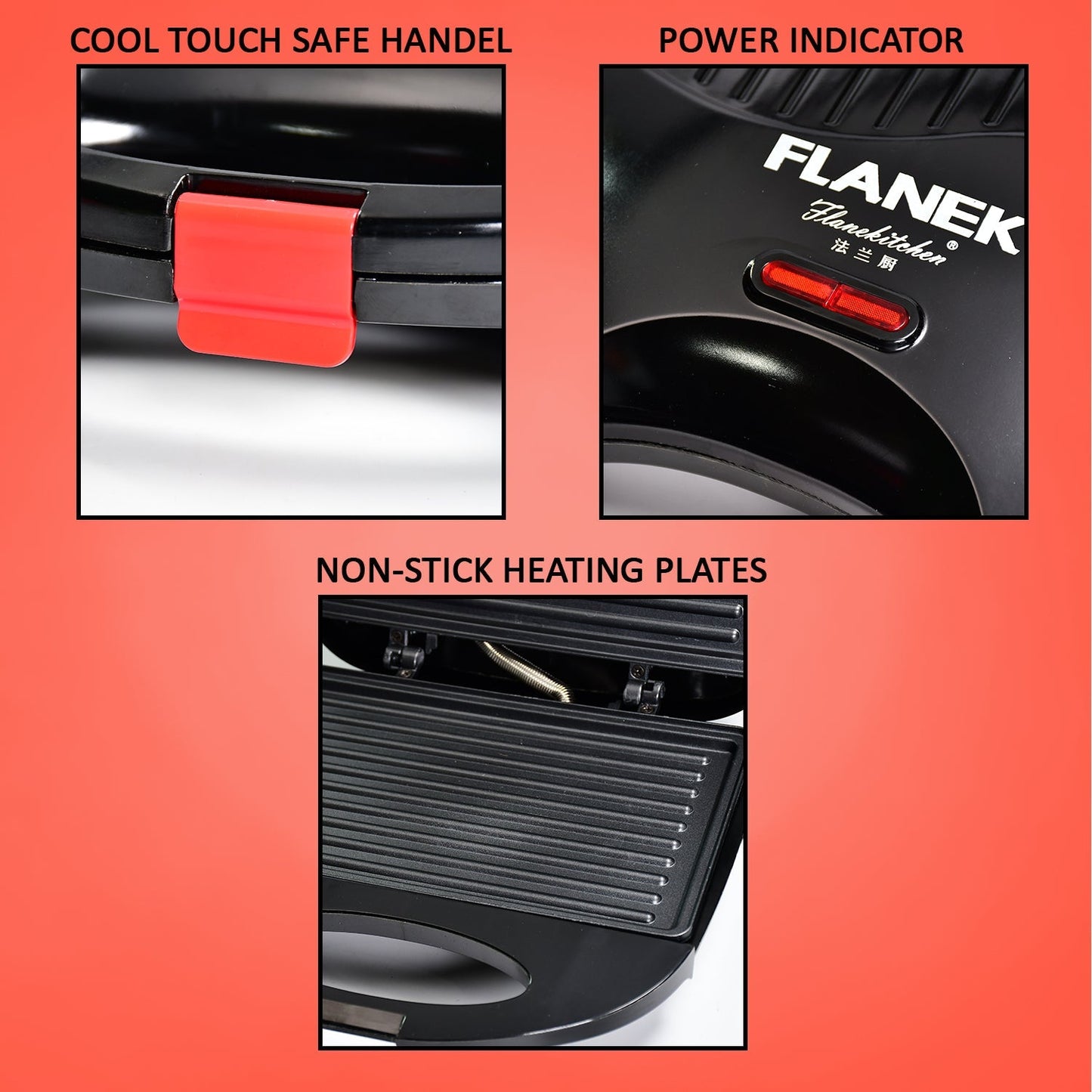 Sandwich Maker Makes Sandwich Non-Stick Plates| Easy to Use with Indicator Lights Sandwich toaster - Springkart 