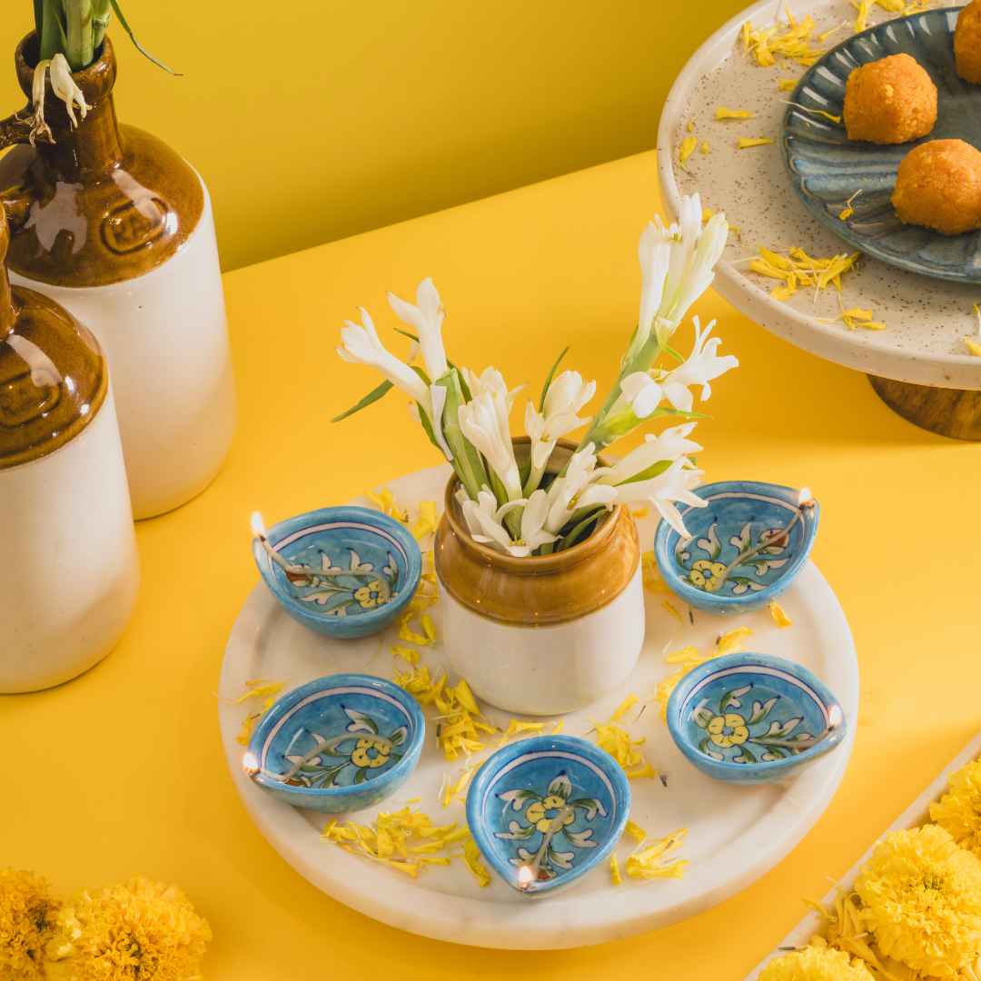 Assorted Blue Pottery Diya (Set Of 20)Assorted Blue Pottery Diya (Set Of 20)                Assorted Blue Pottery Diya (Set Of 20)