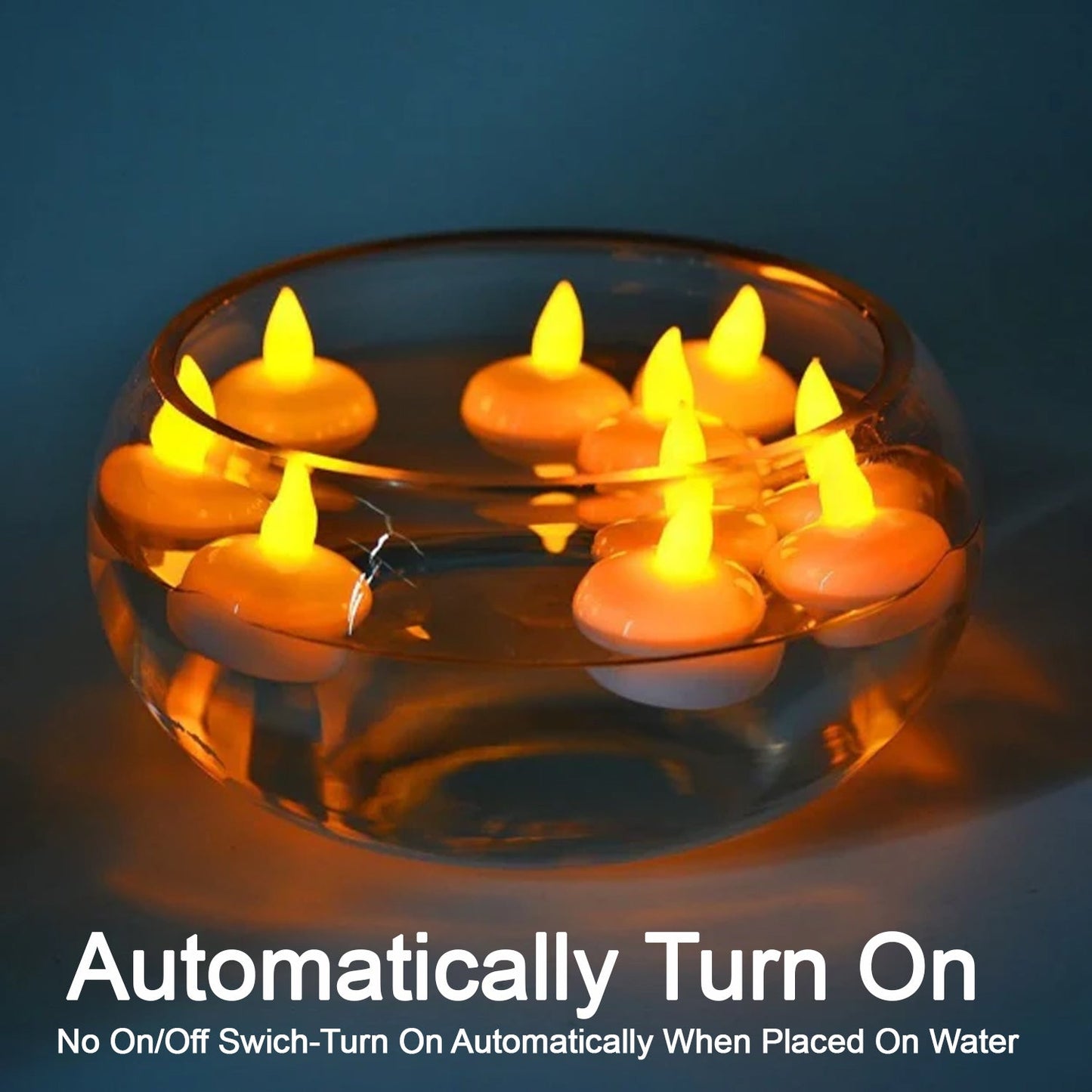 Set of 12 Flameless Floating Candles Battery Operated Tea Lights Tealight Candle - Decorative, Wedding. - Springkart 