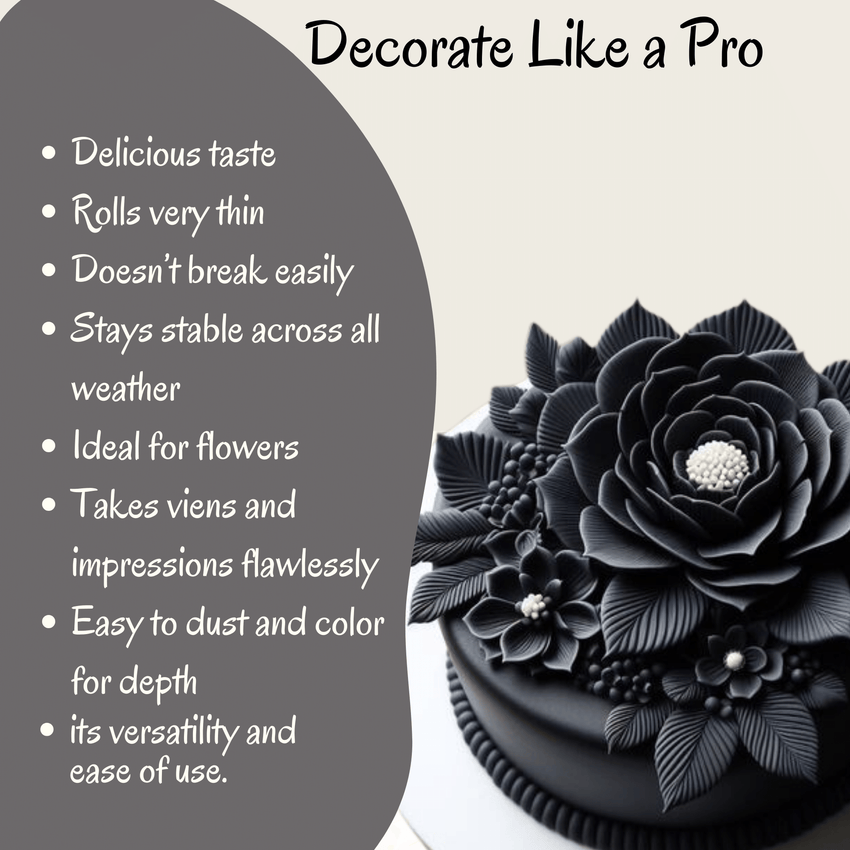 Black | Edible Gum paste 1 Kg