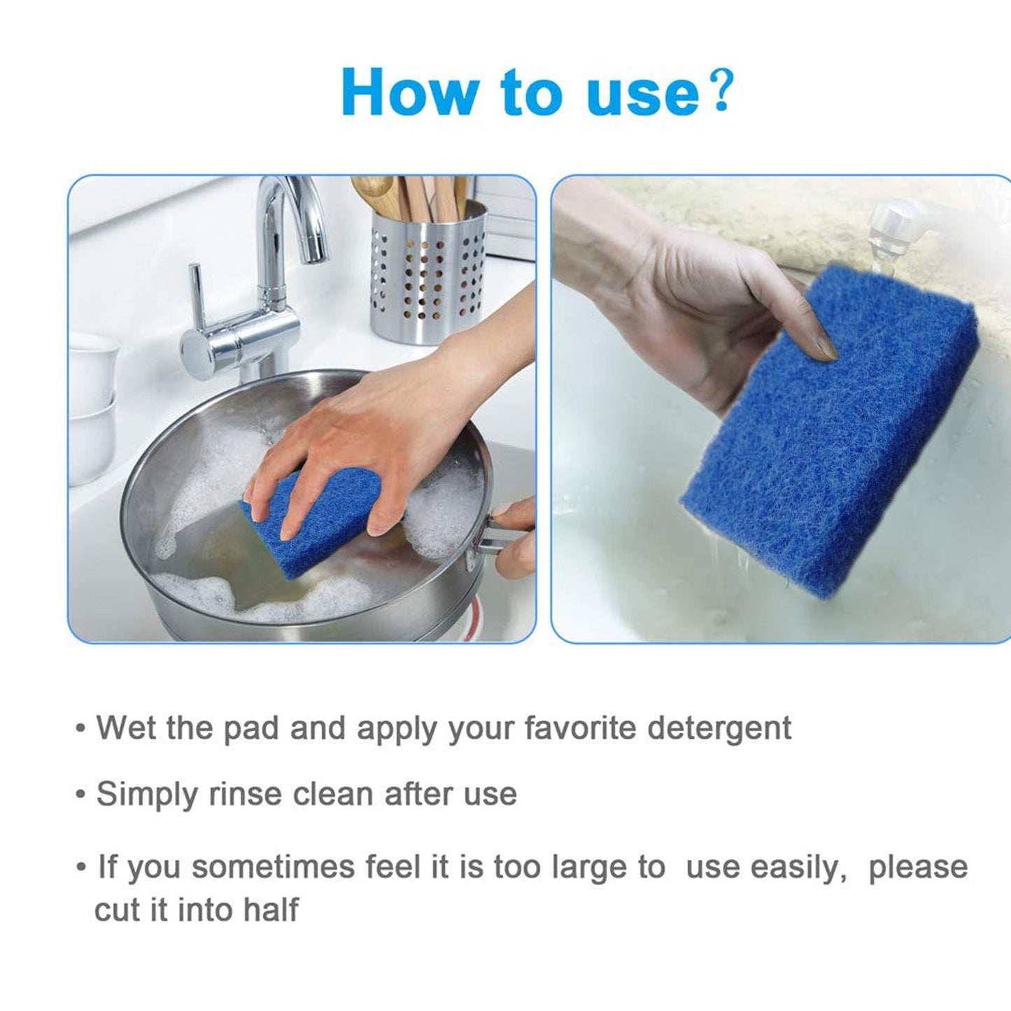 Kitchen Scrubber Pads for Utensils / Tiles Cleaning (Pack of 4) - Springkart 