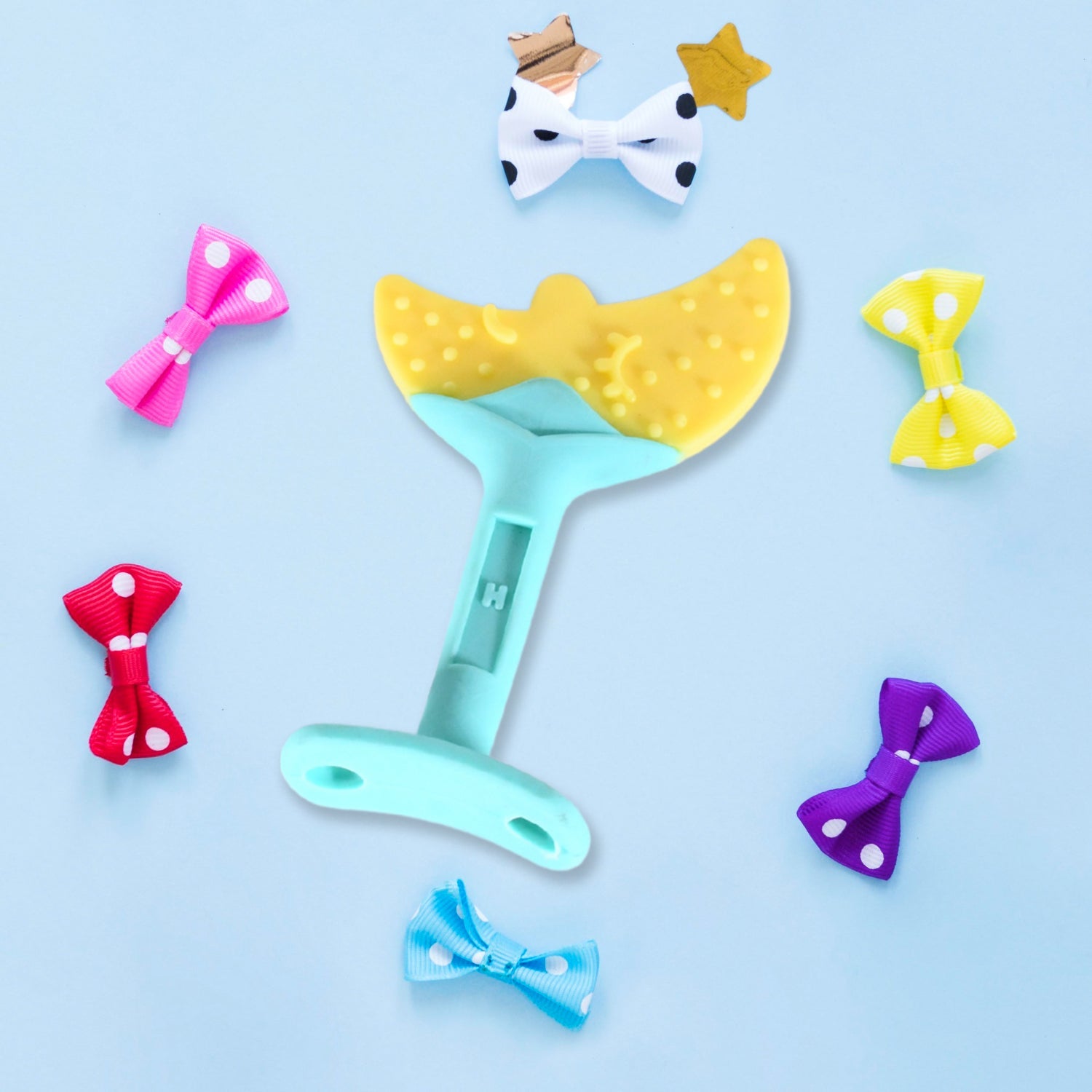 Baby Silicone Teether, Fruit Teether for Toddlers,100% Food Grade Silicone Teether, Non-Toxic & Latex Free Suitable for Kids Above 3 Months Sunflower, Moon Shape(1 Pc) - Springkart 