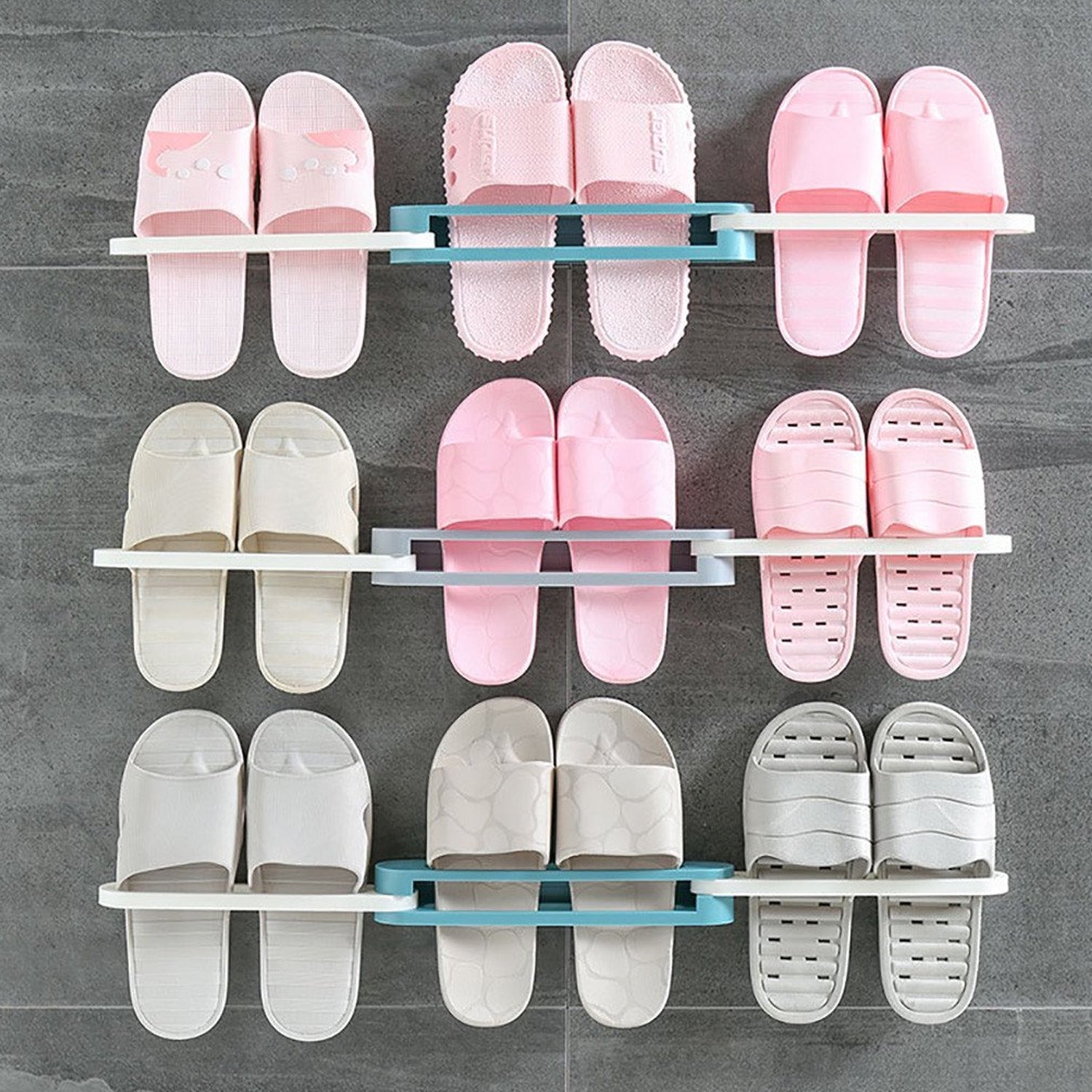 Multifunction Folding Slippers / Shoes Hanger Organizer Rack - Springkart 