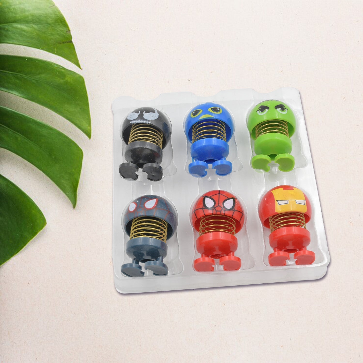 Car Dashboard Spring Dancing Toys 6 pcs / Set Car Interior Decor Bounce Doll - Springkart 