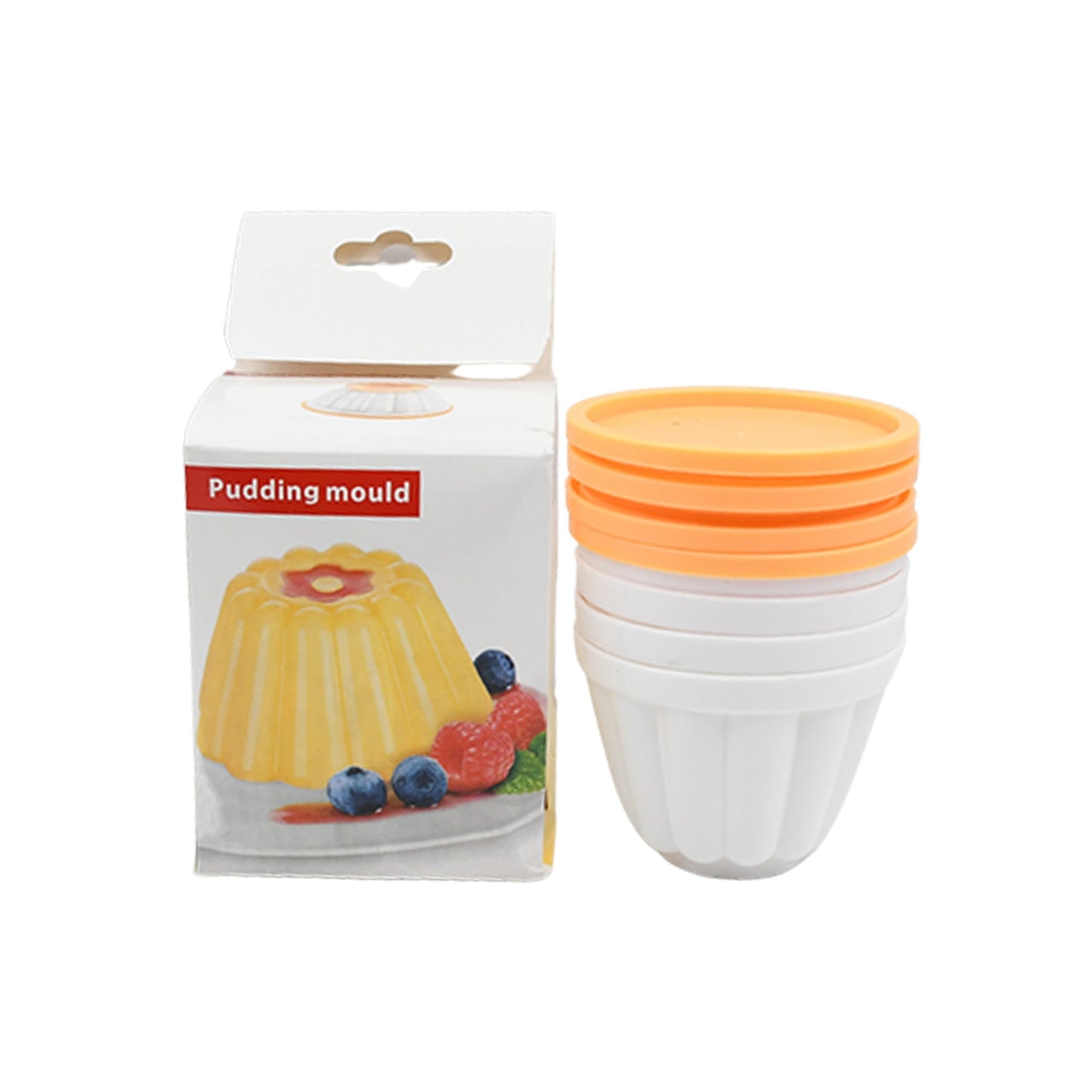 Pudding Molds, Custard Mold, Mold for Jelly Ice creams, Set of 4 Cups with Lid - Springkart 
