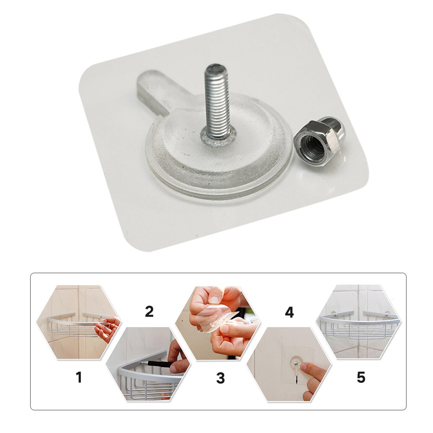 Adhesive Screw Wall Hook used in all kinds of places including household and offices for hanging and holding stuffs etc. - Springkart 