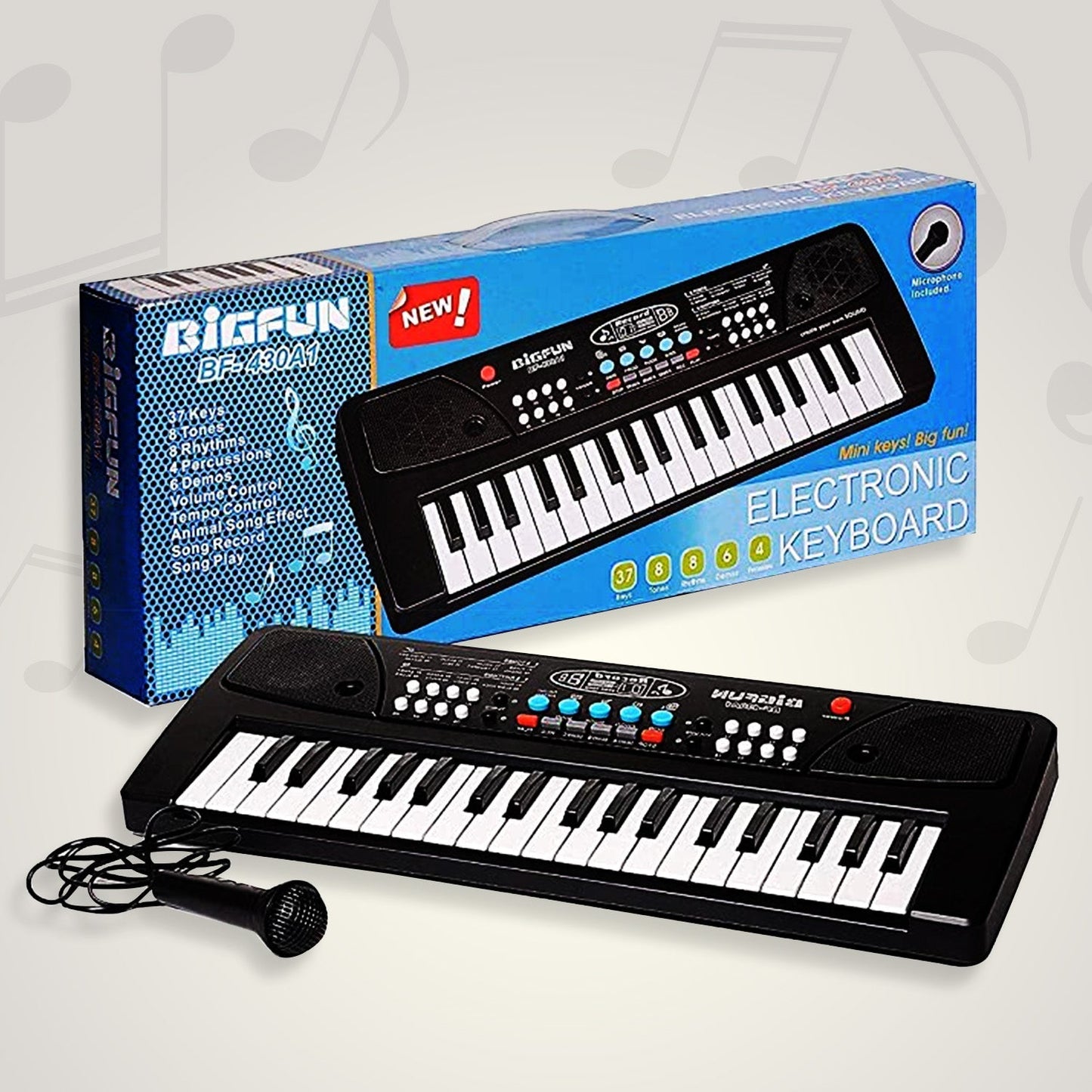 Piano Musical Keyboard With Mic 37 Music Key Keyboard For Kids Toy - Springkart 