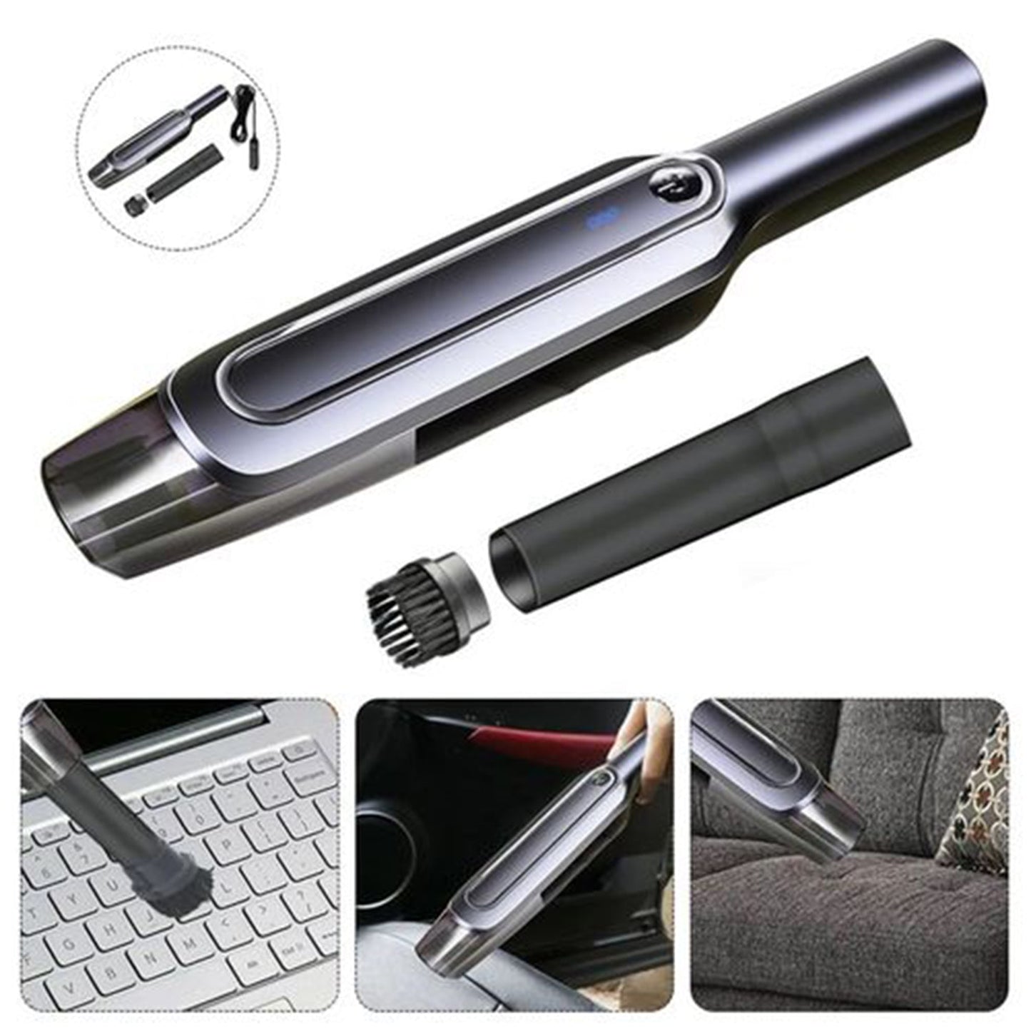 Portable Vacuum Cleaner Wireless USB High Power Strong Suction Handheld Vacuum Cleaner for Home Cars - Springkart 
