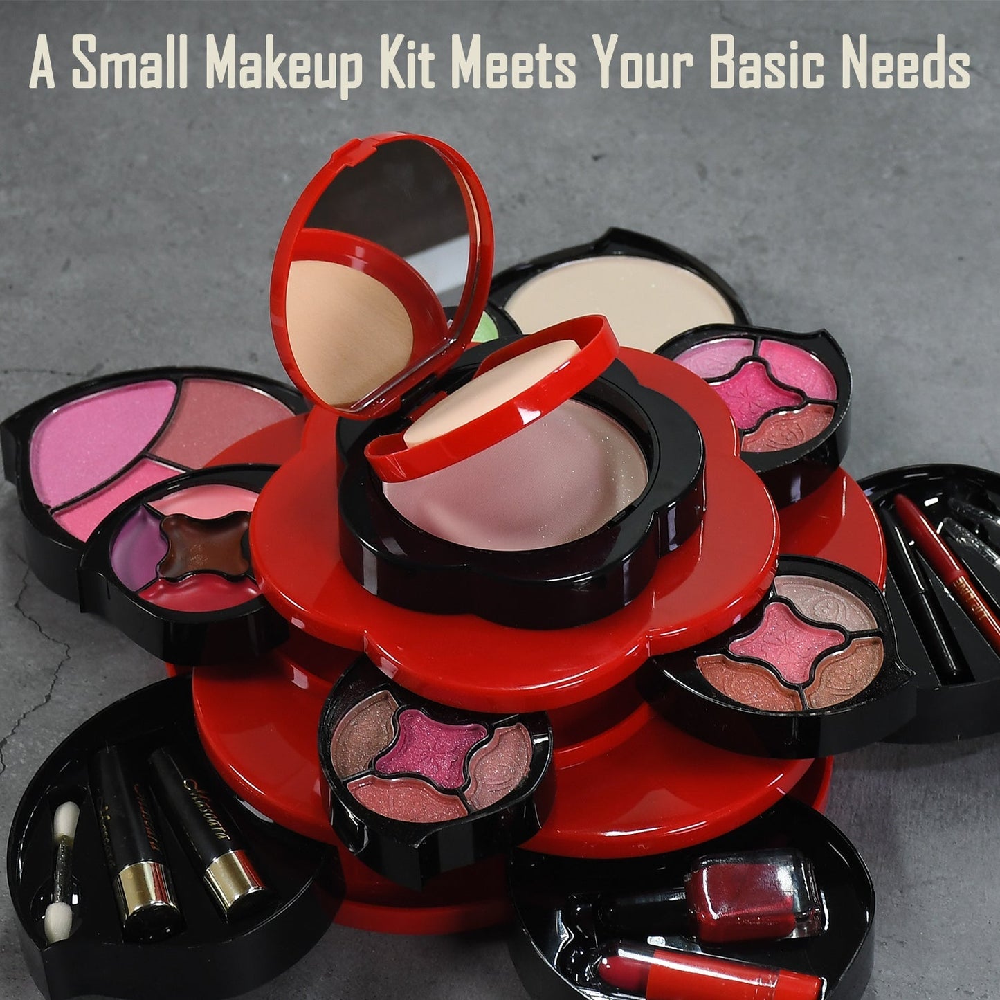 All in One Makeup Kit for Teens Flower Palette for Girls 3 Tier Cosplay - Springkart 