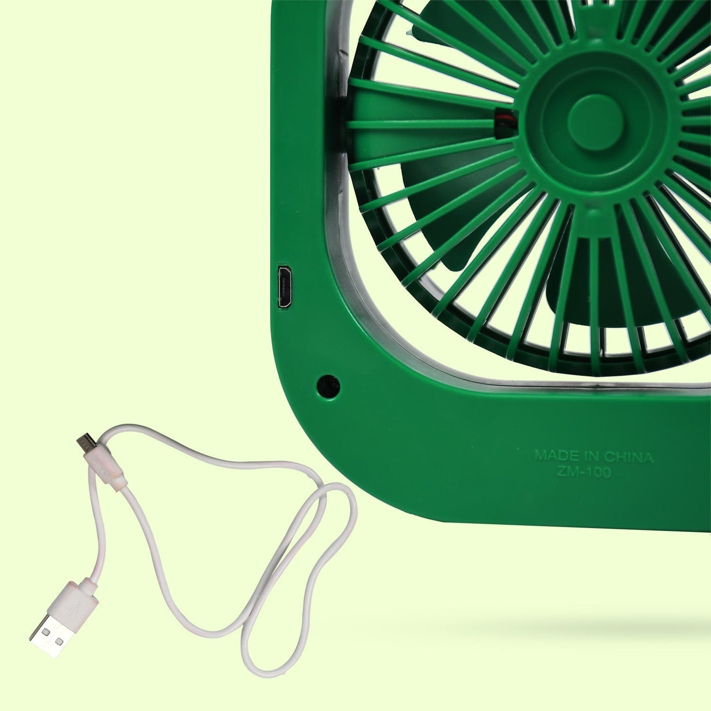 Portable USB Fan - Rechargeable, 2-Speed 180° Rotating Quiet Personal Fan for Travel, Car, and Outdoors (Battery Not Included) - Springkart 