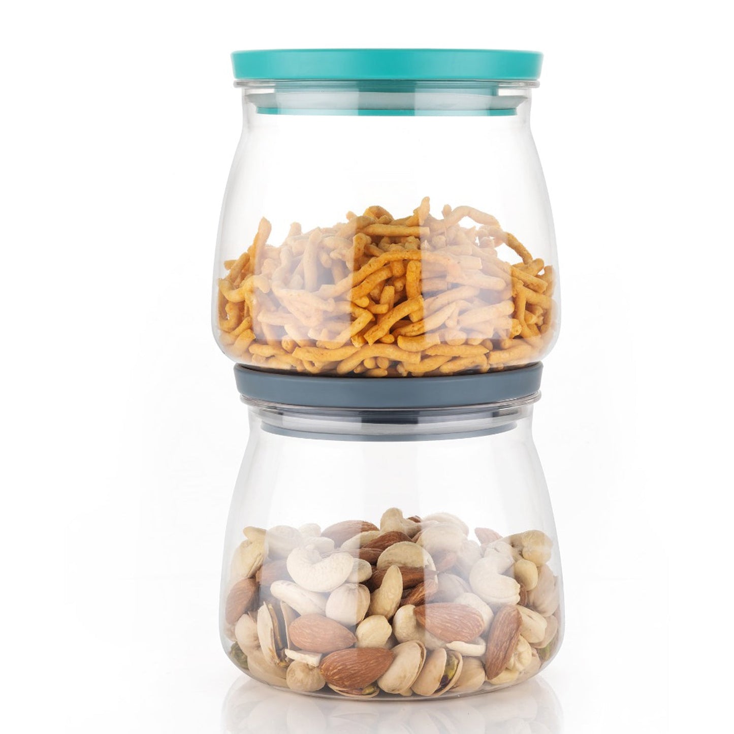 Matka Shaped Jar with Air Tight & Leak Proof Lid (Multicolour) (Set of 6) (900Ml) - Springkart 